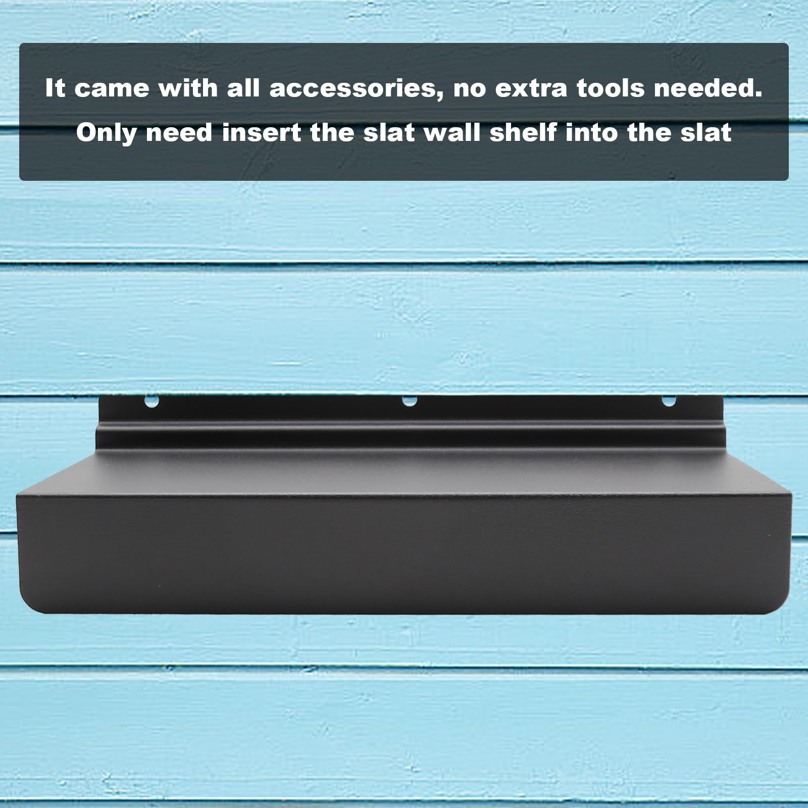 10-Pack 4.3x10 Inch Black Metal Slatwall Shelves - Heavy Duty Retail Display Shelves for Storage & Organization - Perfect for Stores, Garages & Home Organization