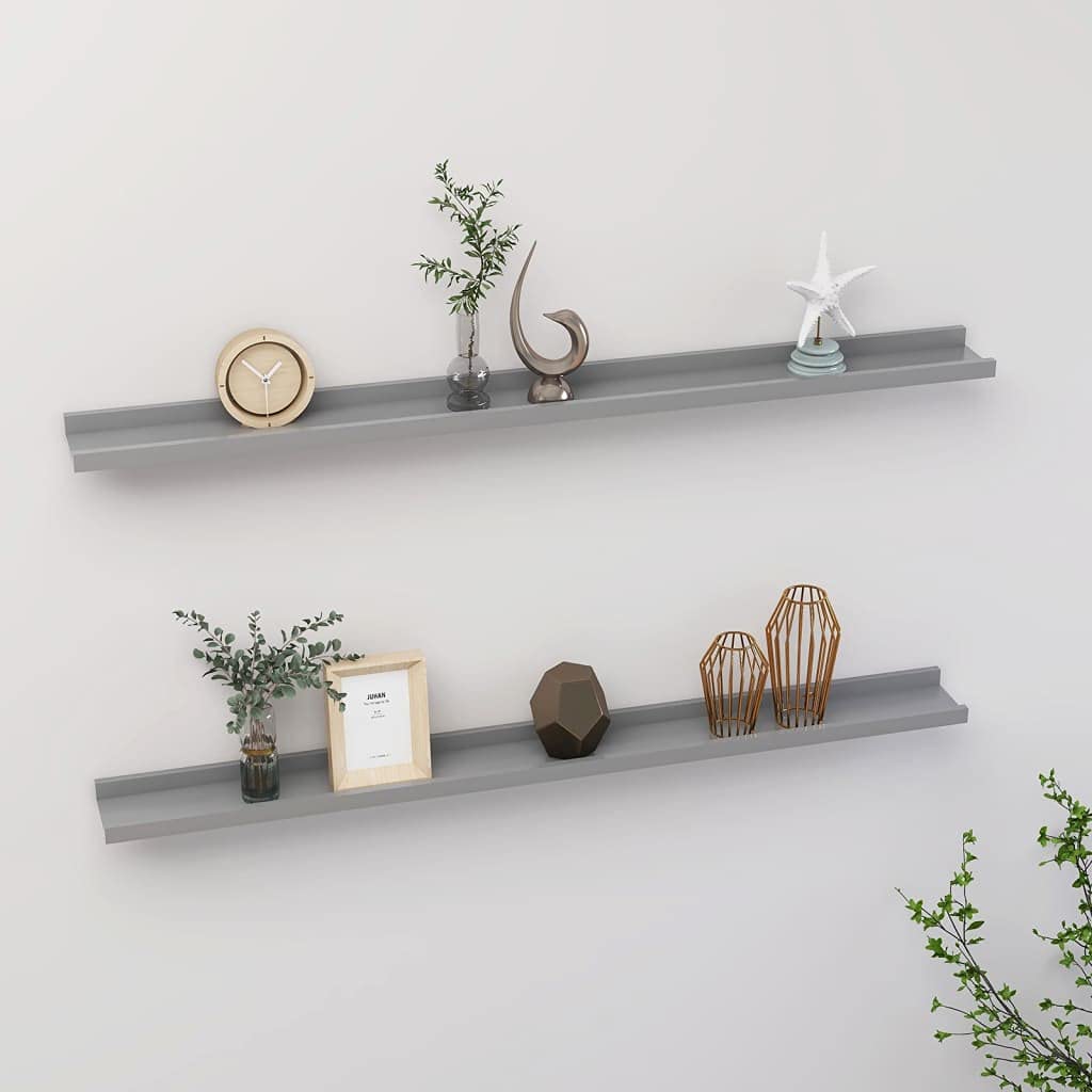 SKM 2-Pack Gray Wall Shelves - 39.4