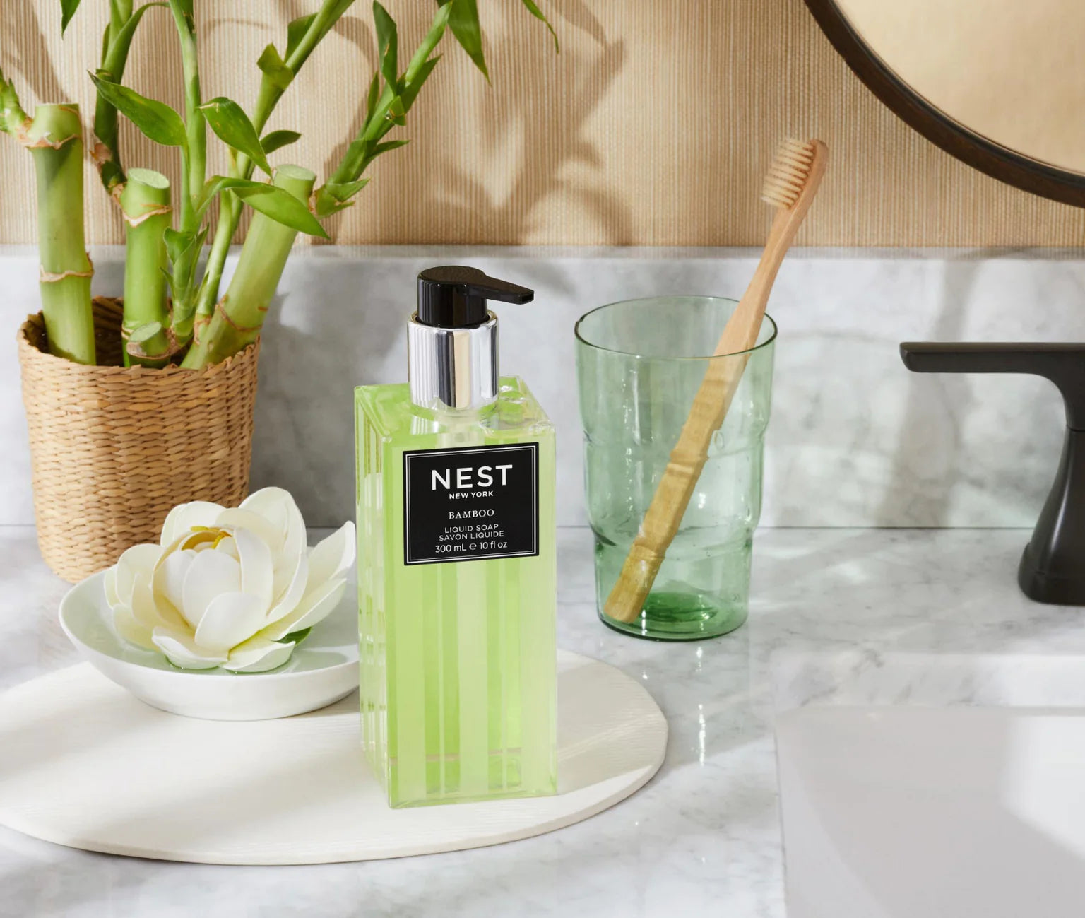 Nest Bamboo Liquid Soap - Natural Hand Wash for Sensitive Skin | Perfect for Bathroom, Kitchen & Guest Soap Dispenser