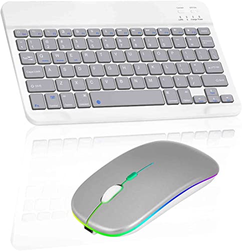 Stone Grey Keyboard with Silver RGB Led Mouse