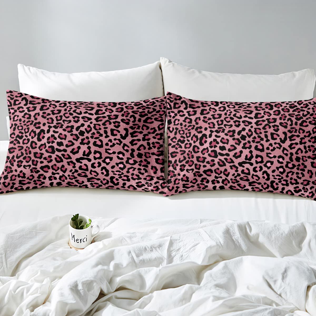 Pink Leopard Print Twin Sheet Set - 3 Piece Cheetah Bedding for Kids & Teens Girls - Wild Animal Print Fashion Bed Sheets with Deep Pocket (Fitted Sheet + Flat Sheet + Pillowcase) - Perfect for Jungle Themed Bedrooms, Girls' Dorm Decor & Wild Animal Lovers