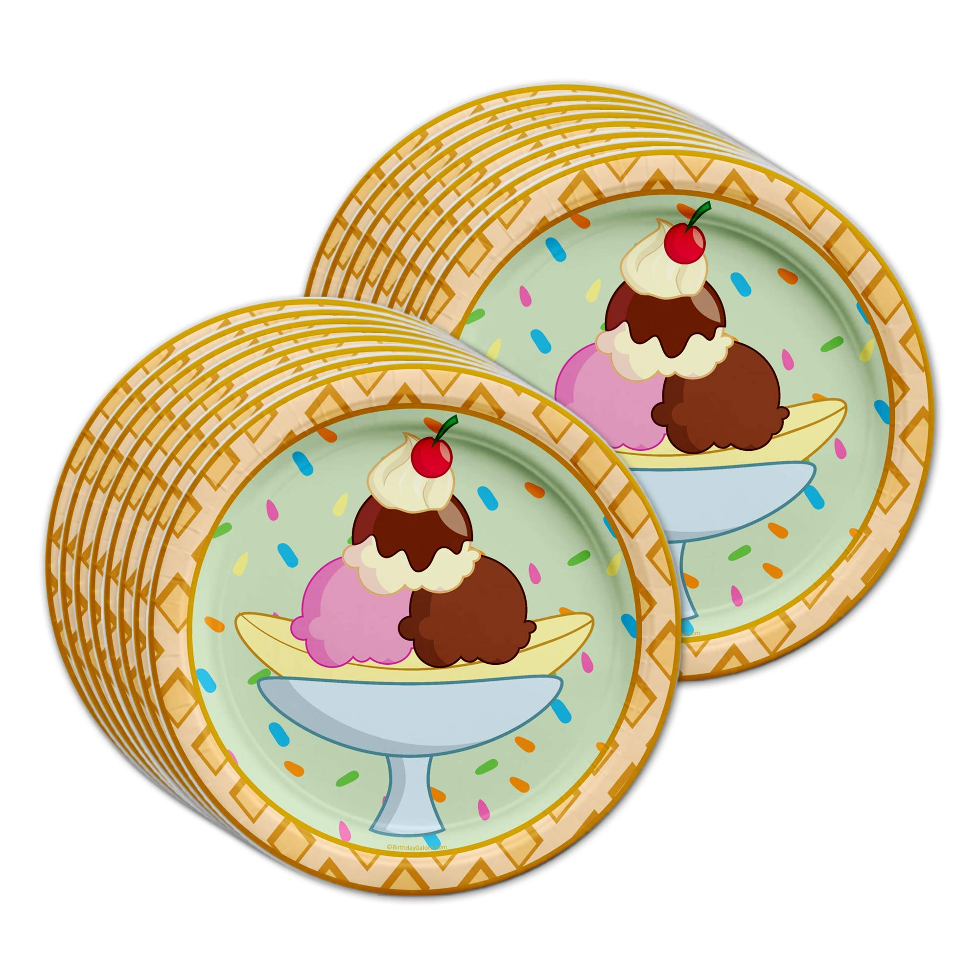 Ice Cream Party Decorations Kit for 16 Guests - Complete Birthday Party Supplies Set with Plates, Napkins, Cups & Sprinkles | Perfect for Ice Cream Shop Themed Celebrations, Kids Birthdays & Summer Parties
