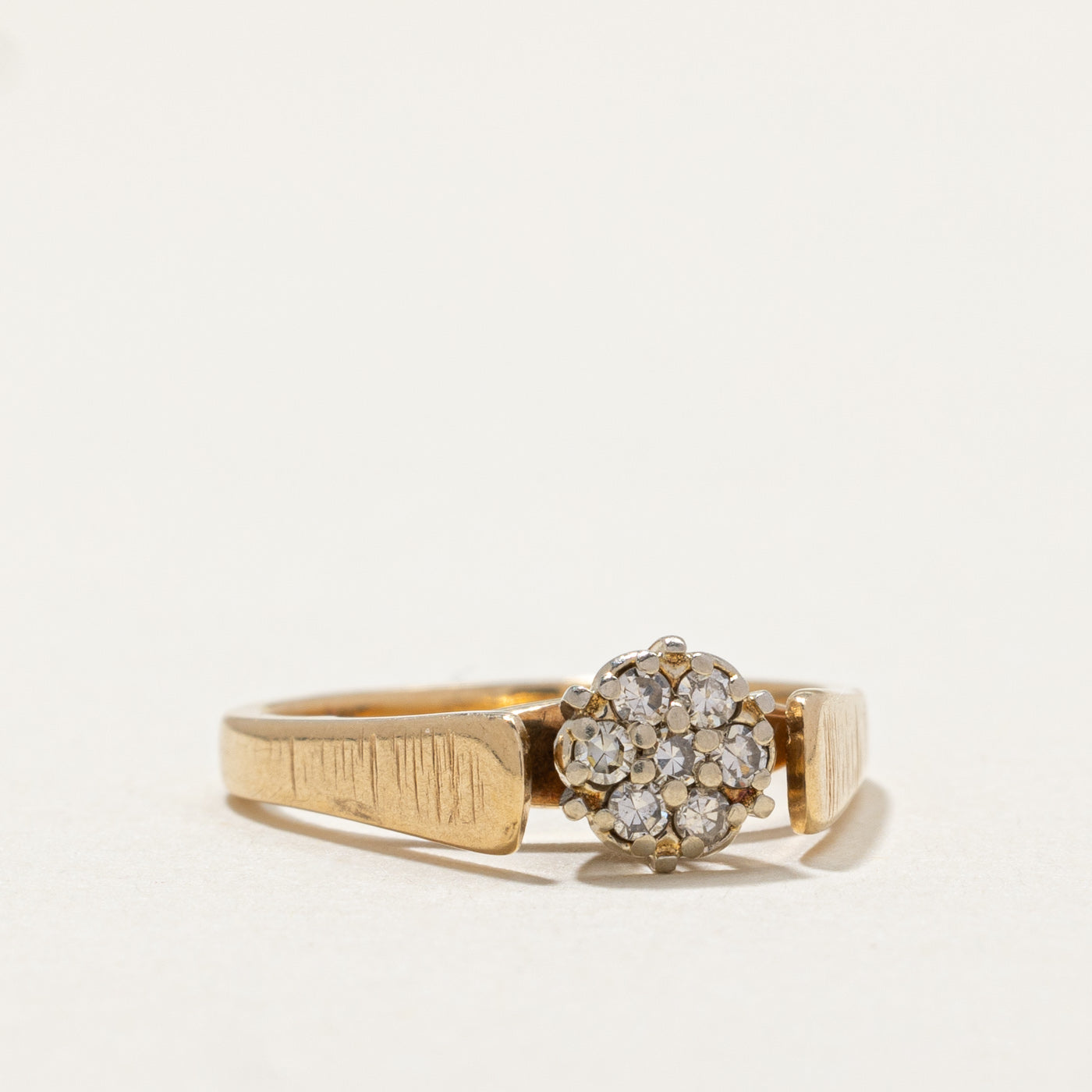 0.12ctw High Set Diamond Cluster Ring - Size 3.75 | Elegant Wedding, Engagement & Anniversary Jewelry Gift for Women