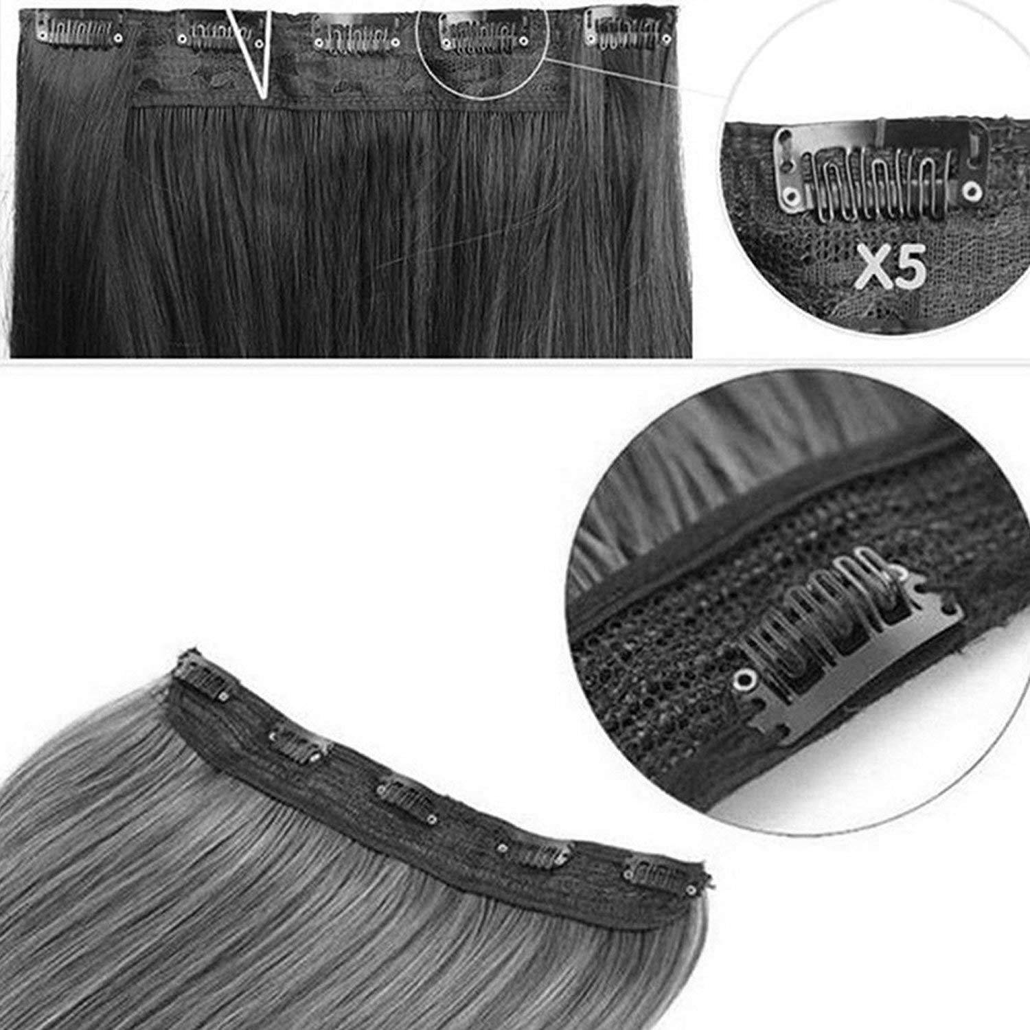 Pema Long Straight Synthetic Hair Extensions & Wigs for Women - Smooth Silky Black Hair Extensions for Daily Wear, Cosplay & Special Occasions
