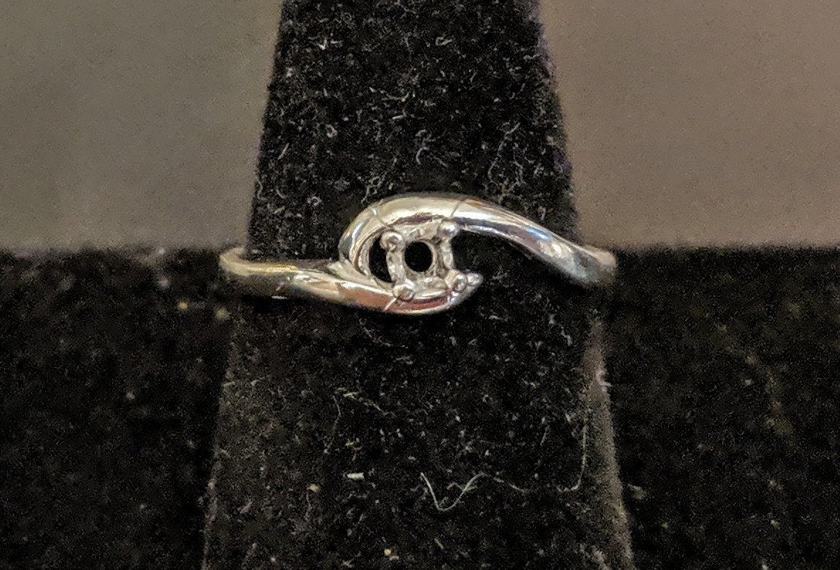 Solid Sterling Silver or 14kt Gold 3mm Round 4-Prong Birthstone Ring Setting - Size 4-7 (Pre-Notched Blank) - Perfect for Custom Jewelry Making, Engagement Rings & Anniversary Gifts