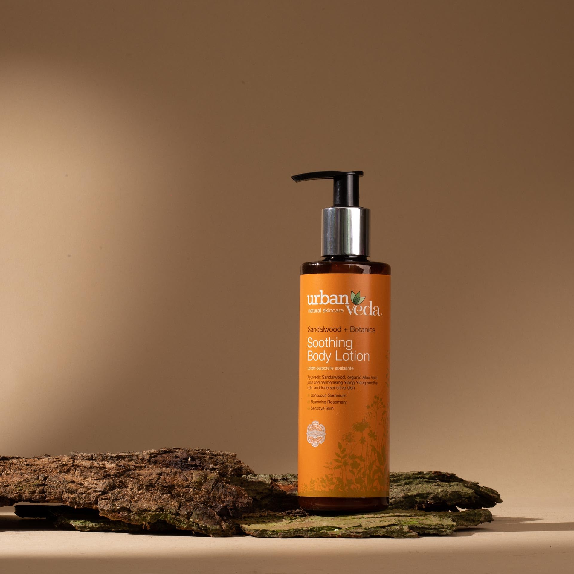 Urban Veda Soothing Sandalwood Body Lotion for Sensitive Skin - Natural Moisturizer with Calming Properties, Summer Hydration & Skin Tone Balancing | Perfect for Daily Use, After Sun Care & Dry Skin Relief