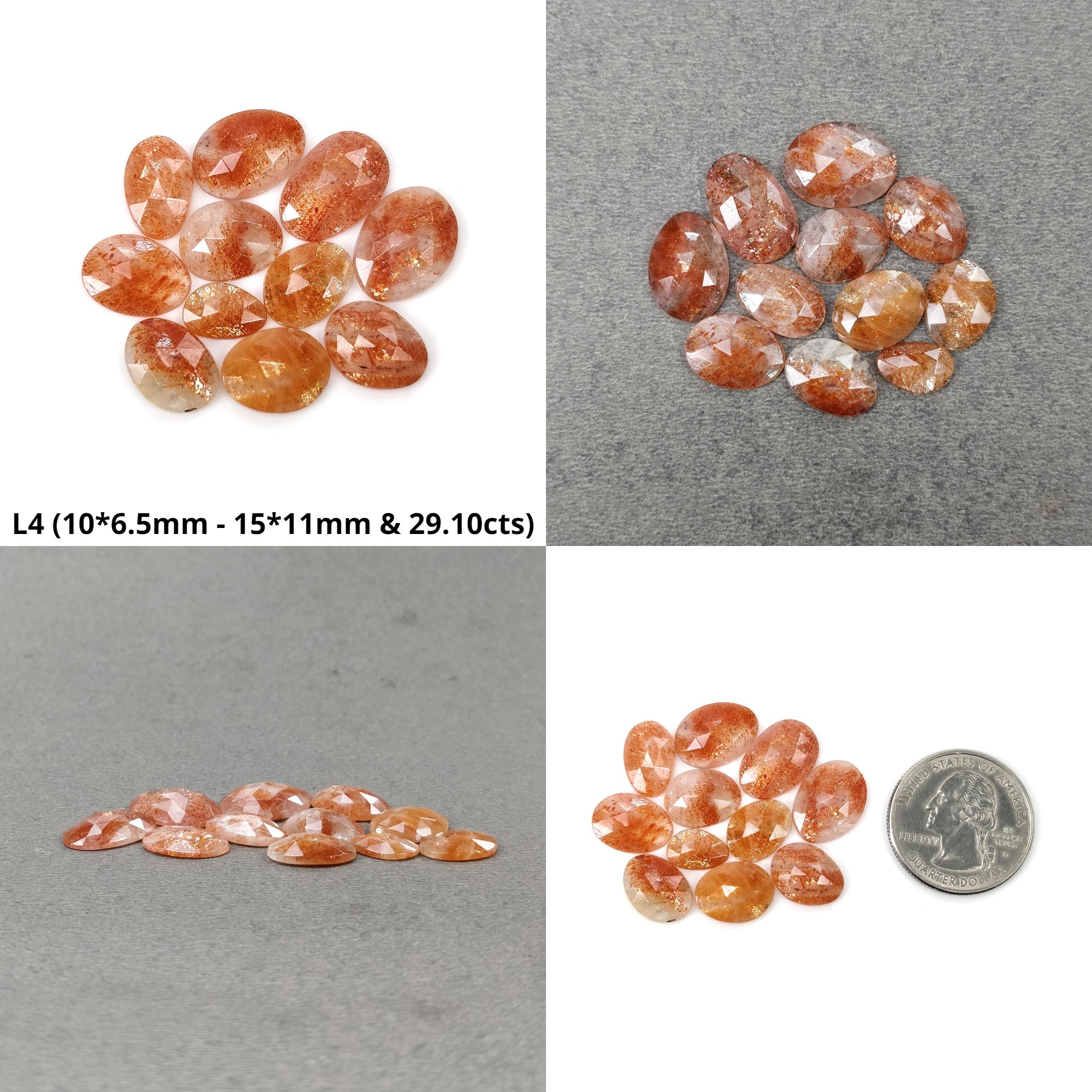Natural Untreated Chatoyant Orange Sunstone Gemstone - Rose Cut, Unique Uneven Shape for Jewelry Making & Healing Crystals | Perfect for Necklaces, Rings & Spiritual Energy Work