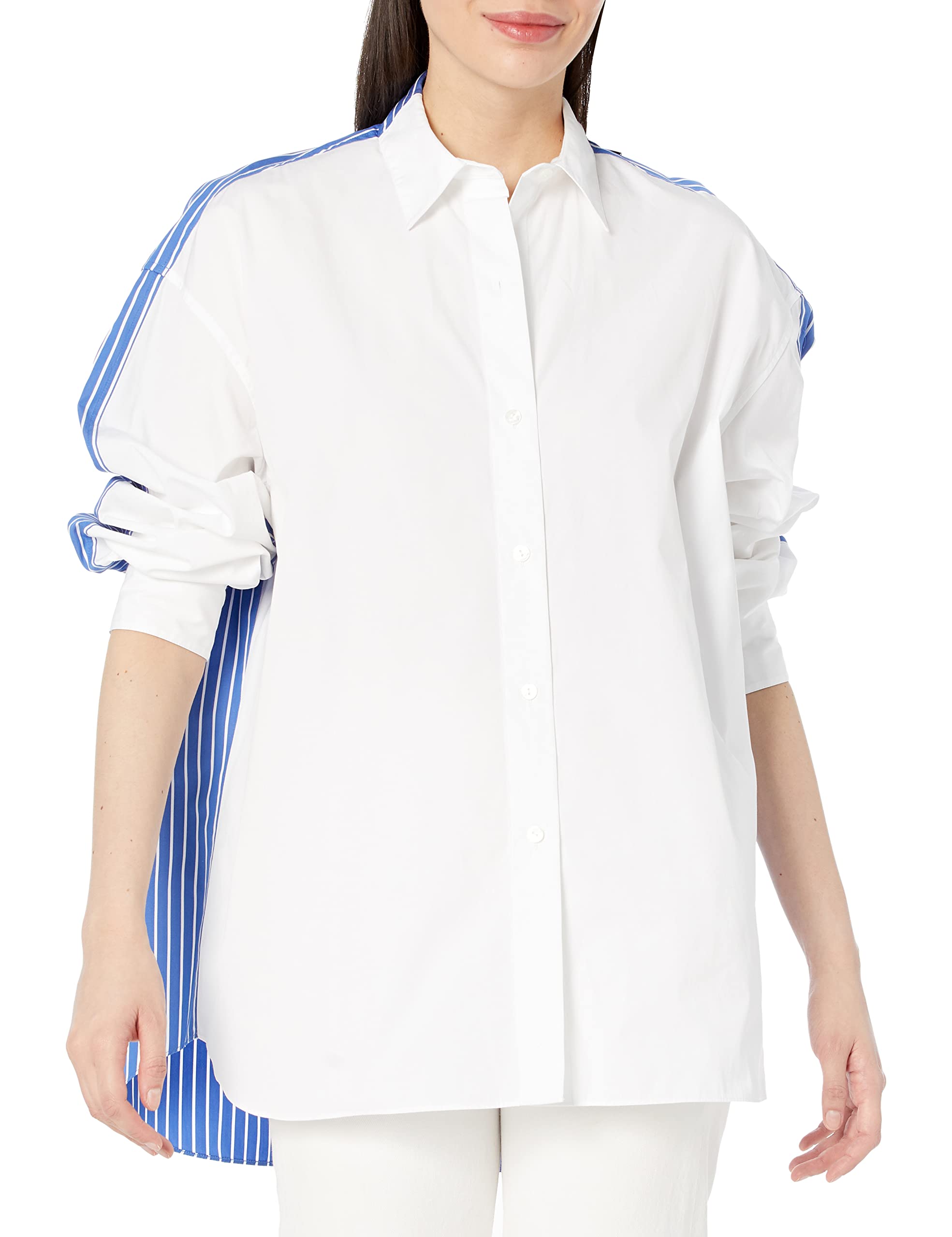 Theory Women's Oversized Combo Shirt - Stylish Button Down Blouse for Work & Casual Wear | Perfect for Office, Date Night & Everyday Outfits