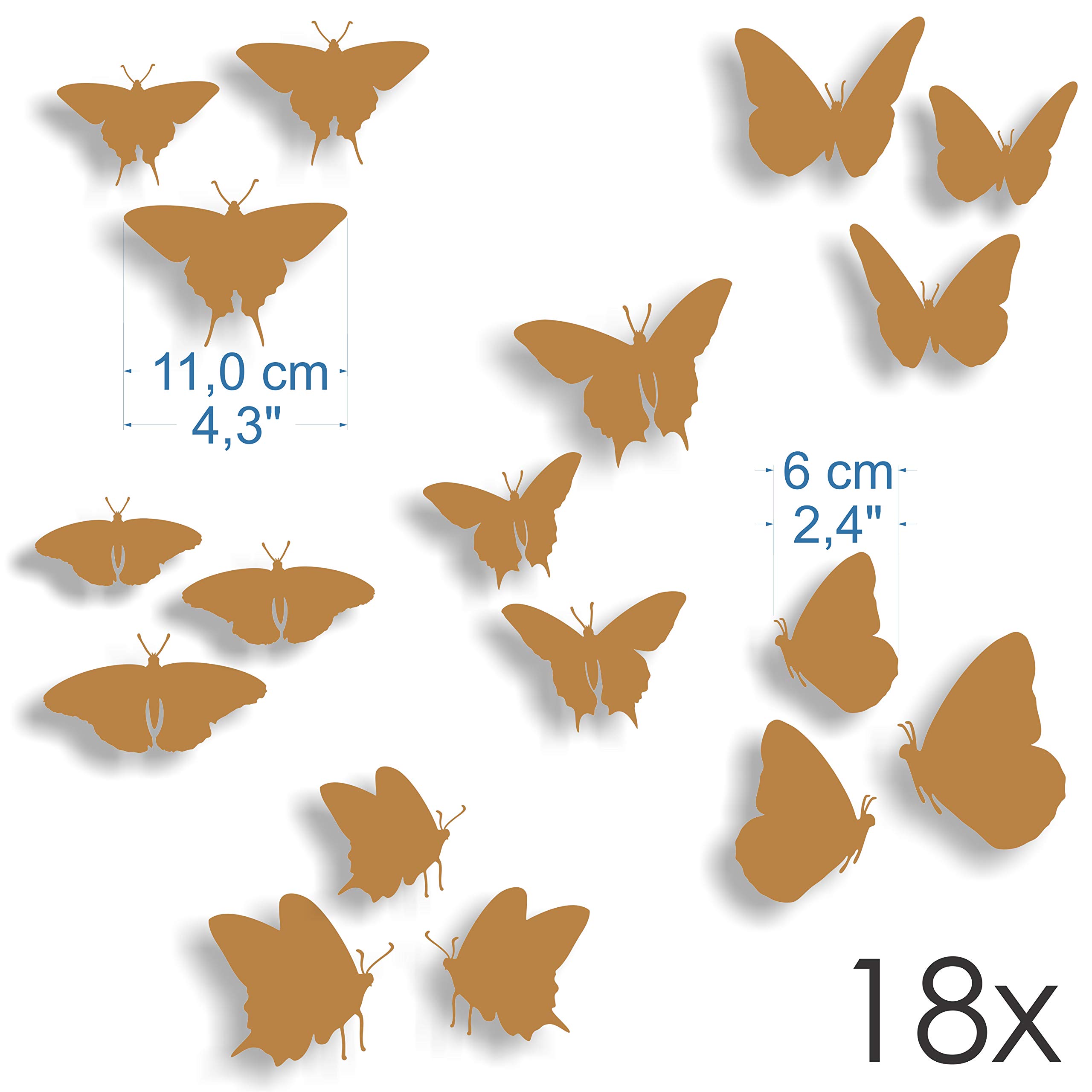 Anti-Collision Window Decals - 18 Butterfly Stickers for Bird Strike Prevention & Glass Protection (Clay Brown) - Perfect for Homes, Offices & Schools to Enhance Safety & Visibility