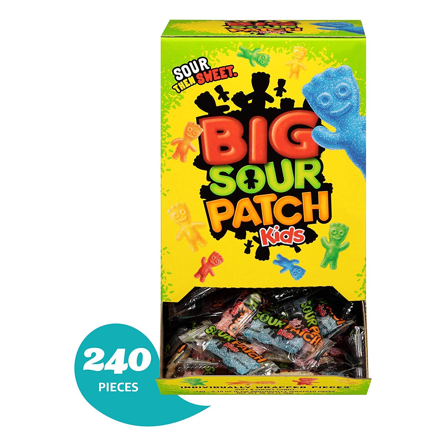 Sour Patch Kids Bulk Candy 240 Count - Sweet & Sour Halloween Candy Individually Wrapped for Trick or Treat, Party Favors & Office Snacks (2 Packs)