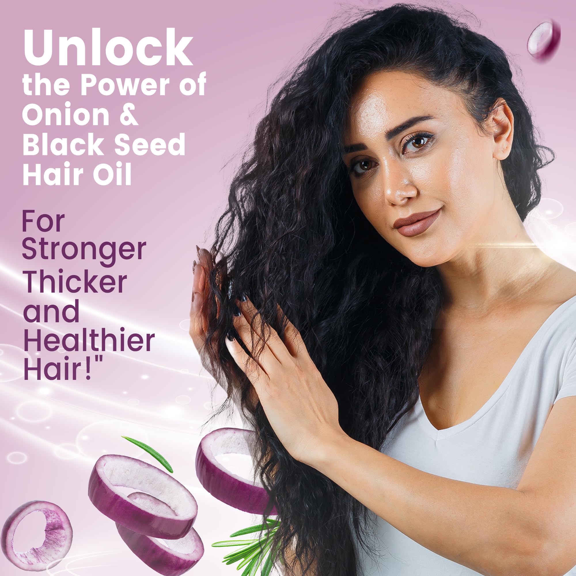 Sinjha Onion Black Seed Hair Oil 100ml - Natural Hair Growth Treatment for Thinning Hair & Hair Loss Control | Perfect for Daily Scalp Massage & Damaged Hair Repair