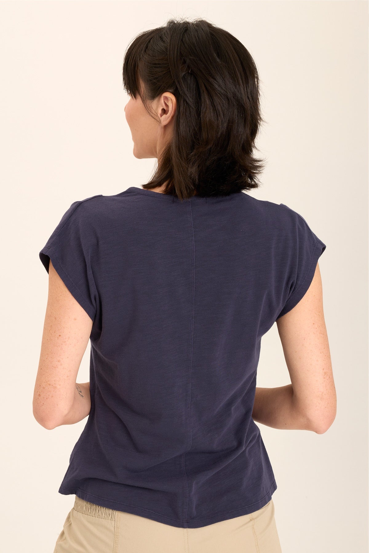 Arwen Soft Jersey Mock Neck Tee - Women's Comfortable Stretch Knit Top for Casual Wear & Layering
