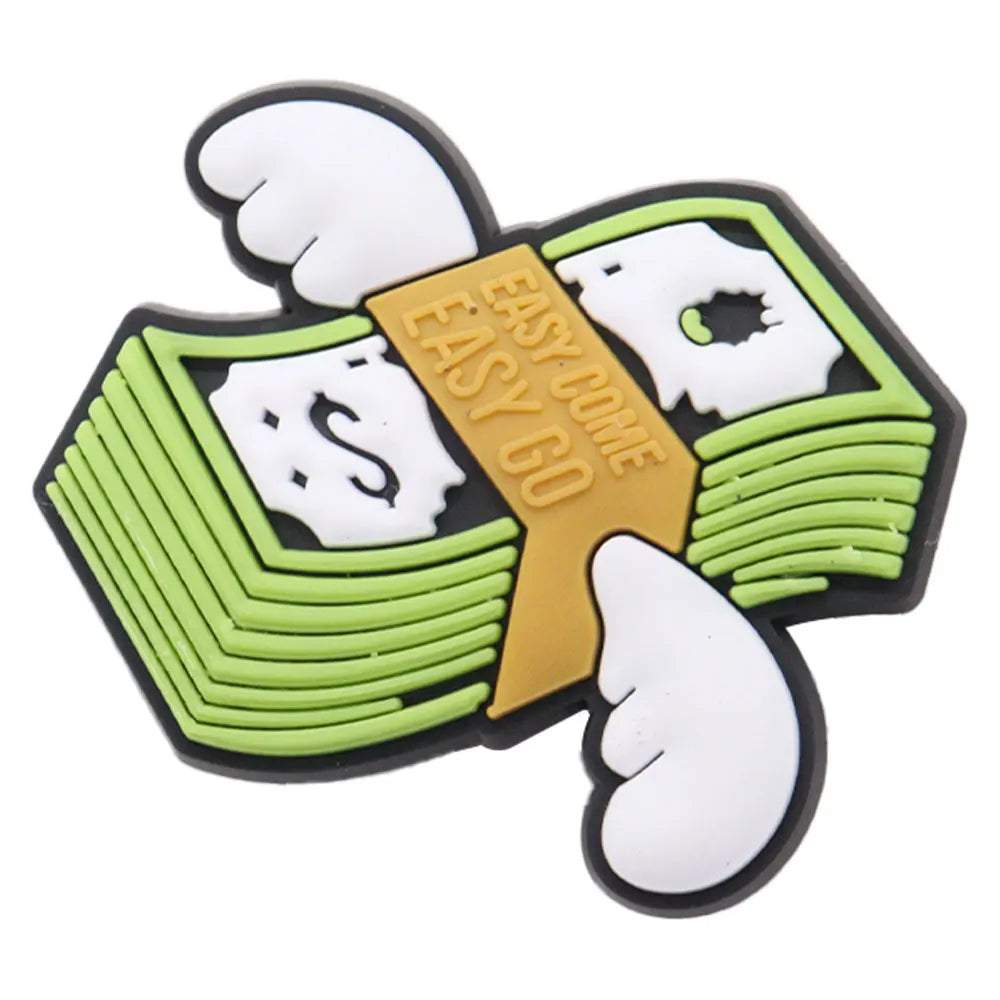 New 1pc Money Themed PVC Shoe Charms - Financial Freedom Decor for Slippers, Clogs & DIY Wristbands - Perfect for Crafting, Shoe Decoration & Festival Accessories