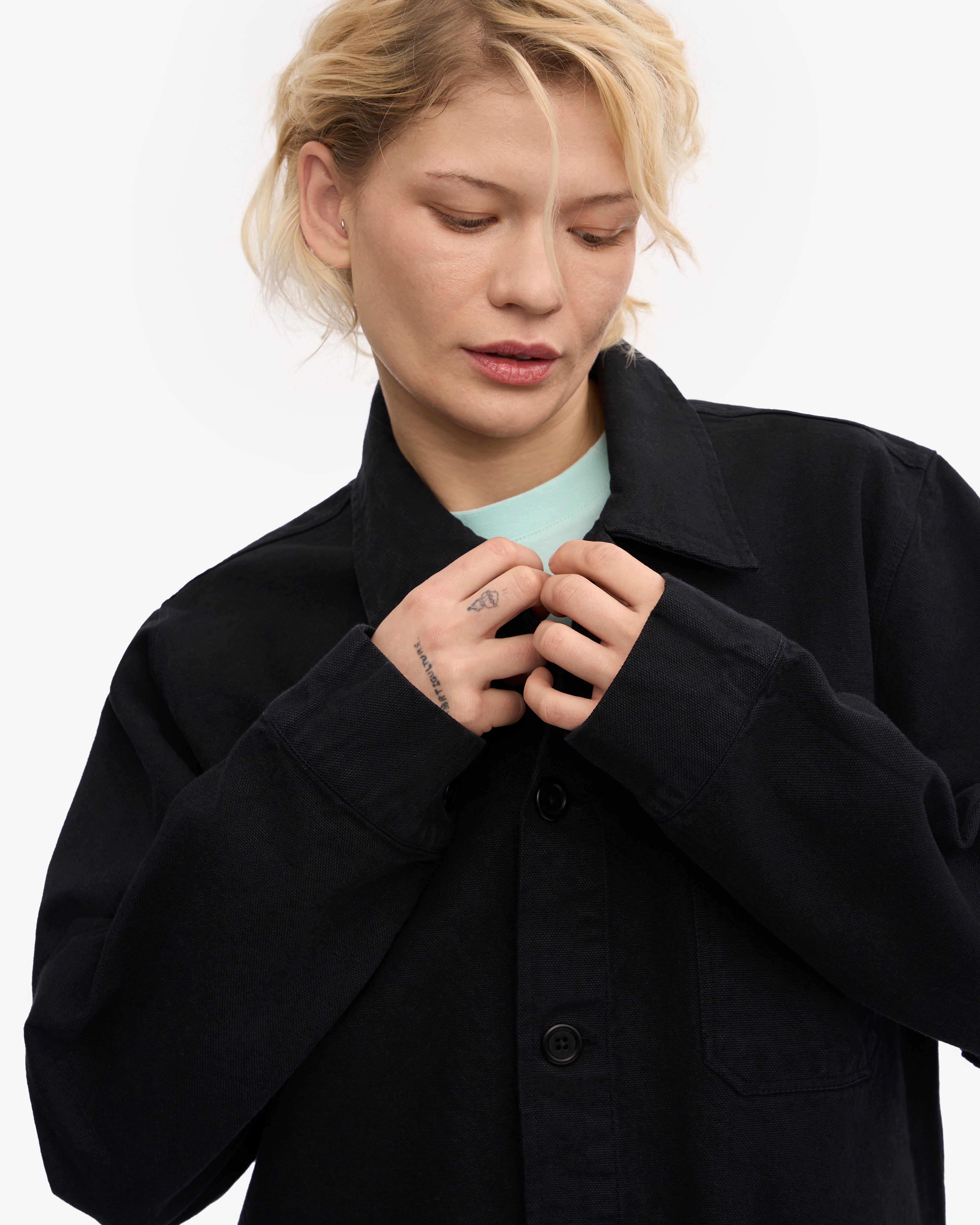 Organic Workwear Jacket for Men & Women | Deep Black | Eco-Friendly Cotton | Durable & Comfortable | Perfect for Outdoor Jobs, Construction & Casual Wear