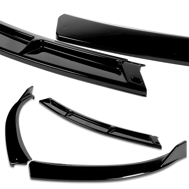 3PCS Front Bumper Lip Kit for 2011-2014 Chevrolet Cruze - STP Style Splitter Trim Protection Spoiler & Air Dam Chin Diffuser (Painted Black) | Enhances Aerodynamics & Sporty Look for Street Racing & Car Shows