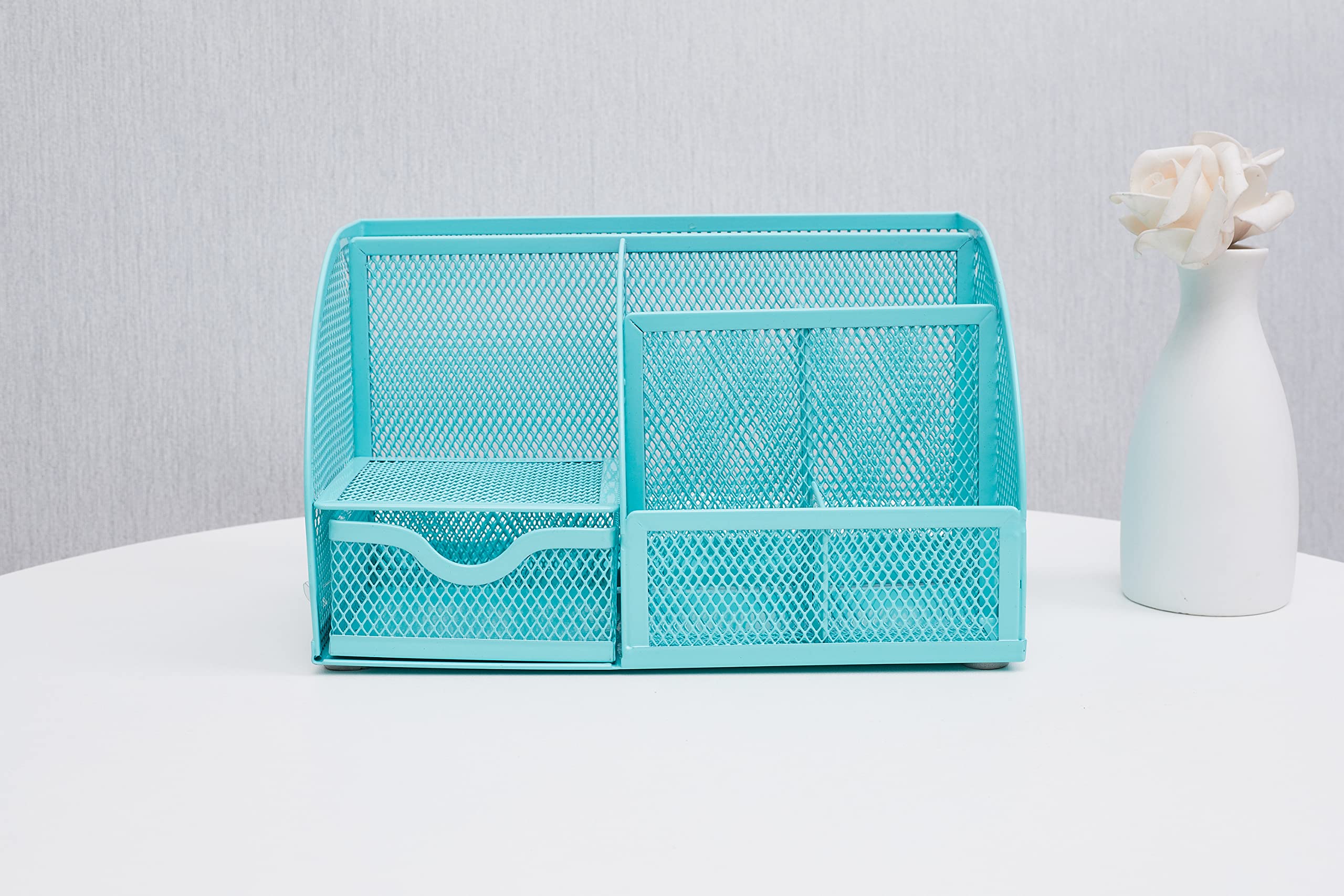Anova Mesh Desk Organizer with 7 Compartments & Drawer - Office & Home Storage