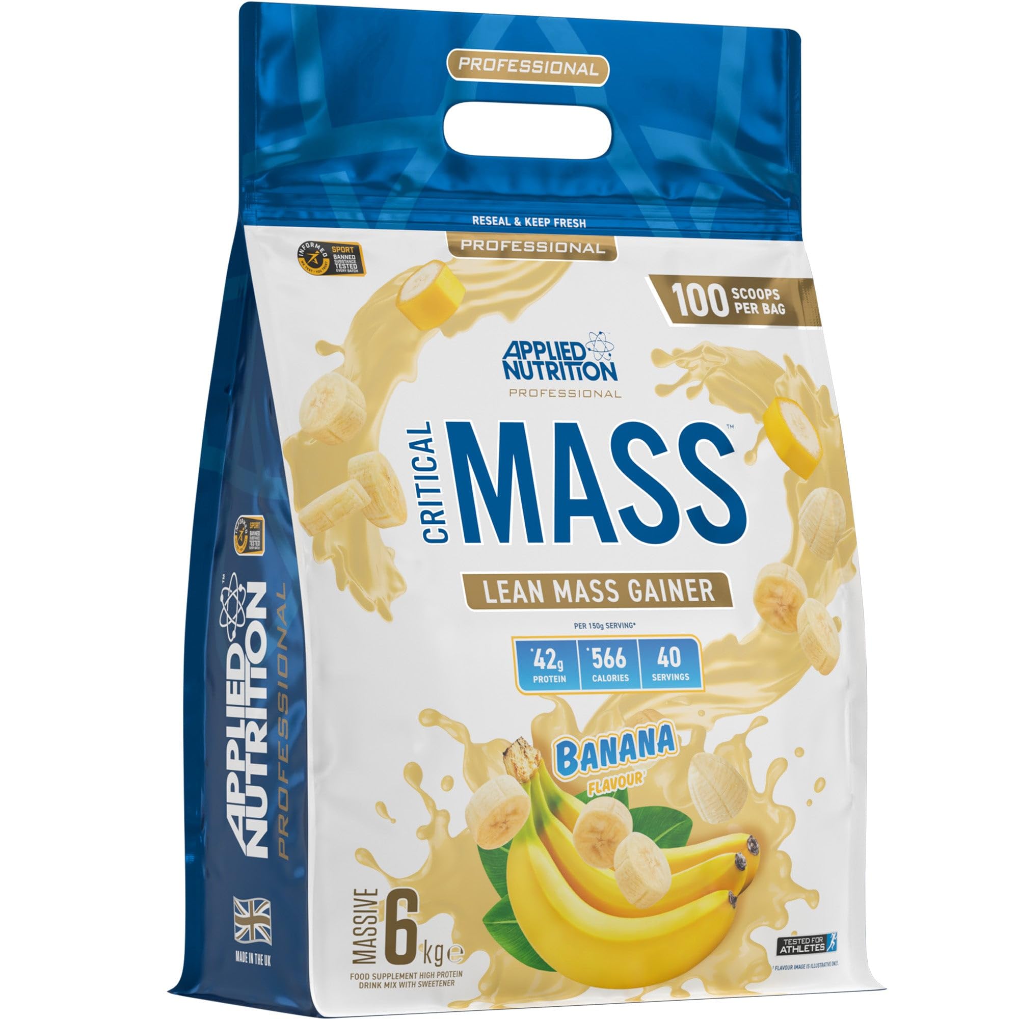 Applied Nutrition Critical Mass Professional Weight Gainer - 6000g for Muscle Growth & Recovery | Perfect for Bodybuilders & Athletes