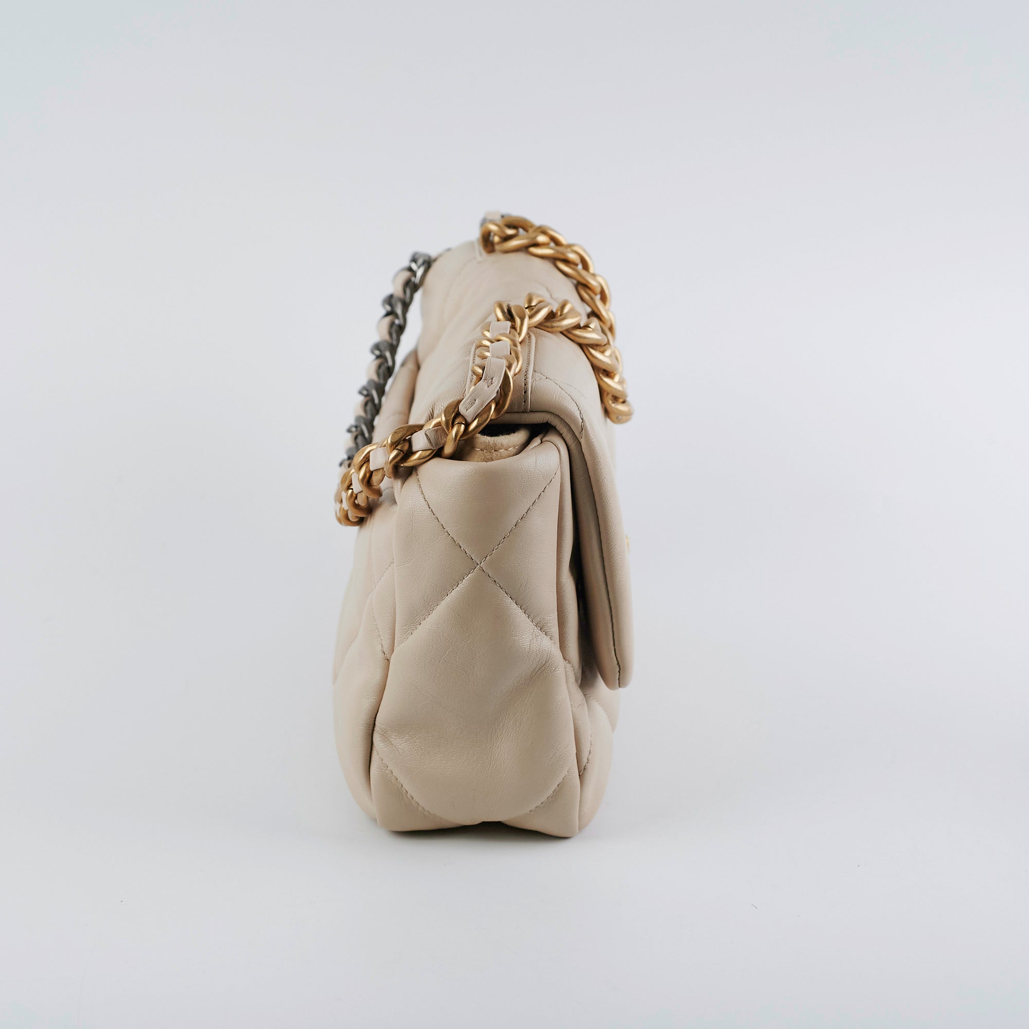 Chanel 19 Small Beige Leather Crossbody Bag - Luxury Designer Handbag for Women | Perfect for Date Night, Shopping & Travel