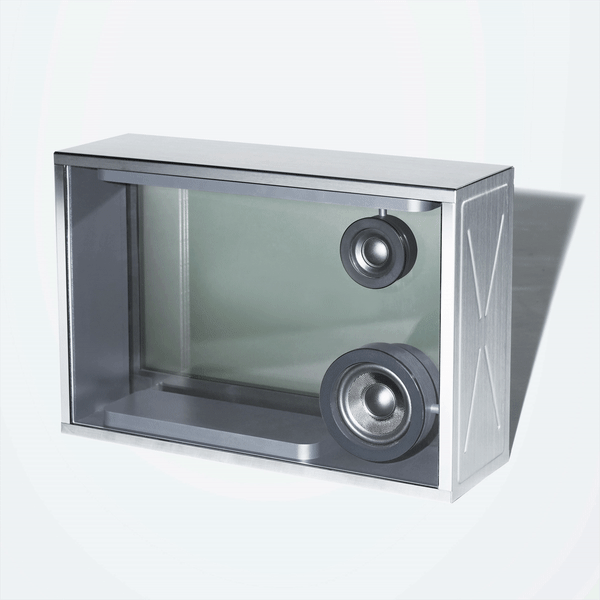 Lyric Speaker Box 'Military Silver' - Wireless Bluetooth Speaker with LED Lyrics Display, Portable Music Player for Home, Office, and Outdoor Use