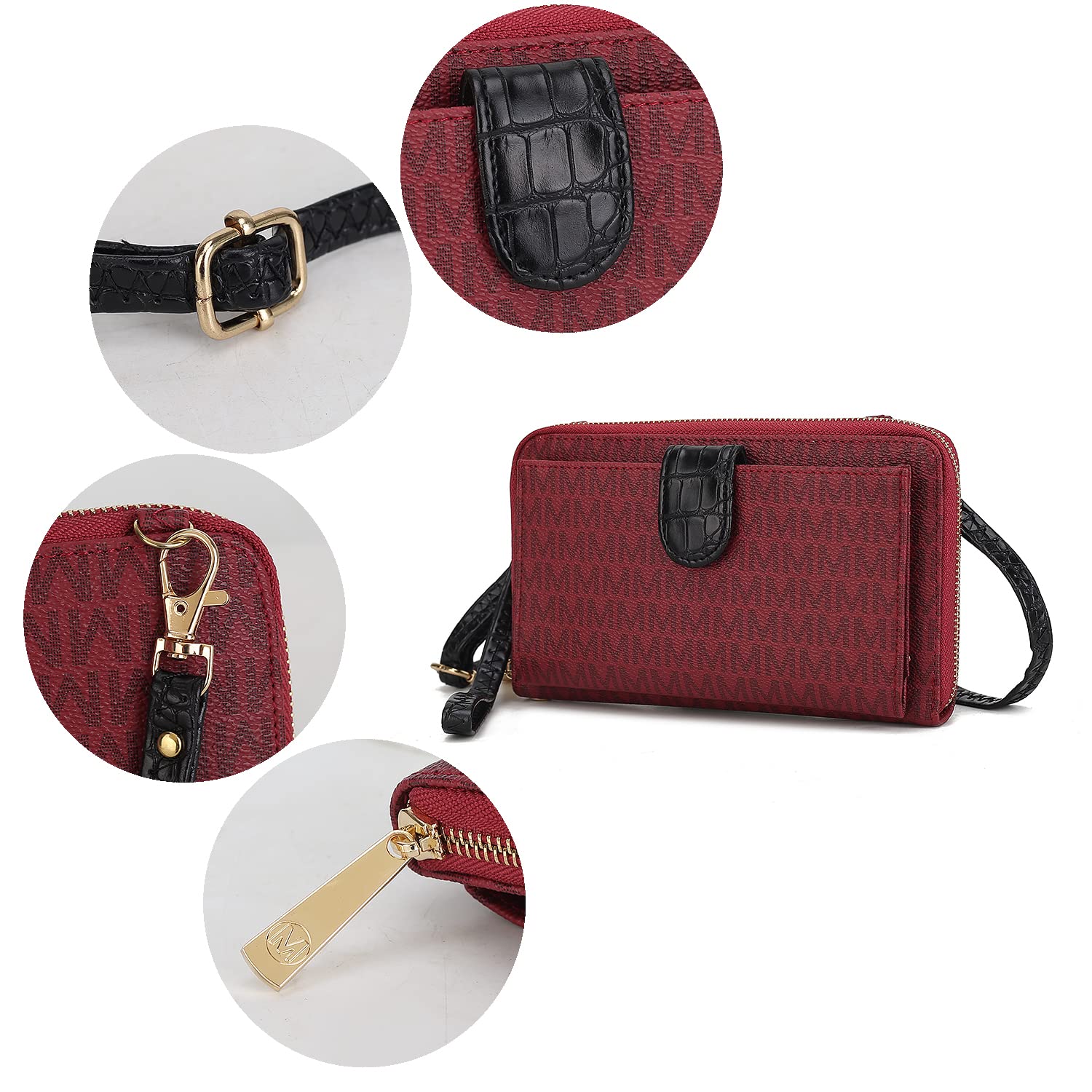 MKF Collection Women's Vegan Leather Crossbody Phone Bag - Stylish Shoulder Purse with Wallet Function for iPhone & Android - Perfect for Shopping, Travel & Everyday Use