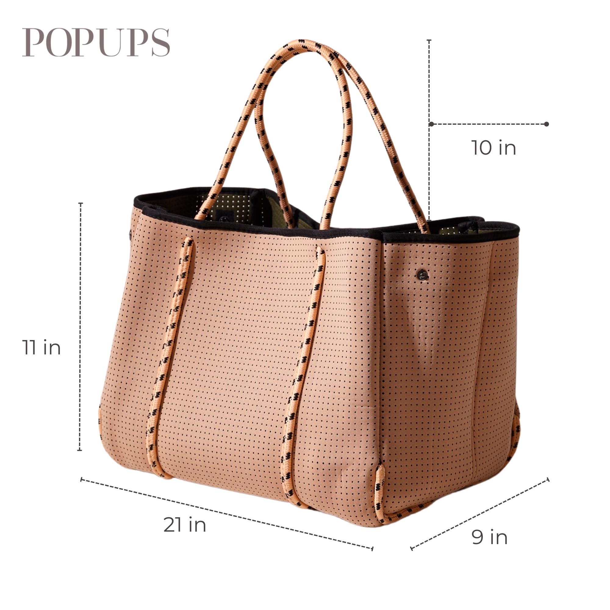 Stylish Large Neoprene Tote Bag for Women - Water-Resistant Designer Handbag with Multiple Pockets & Zipper Pouch | Perfect for Work, Travel, Beach & Everyday Use