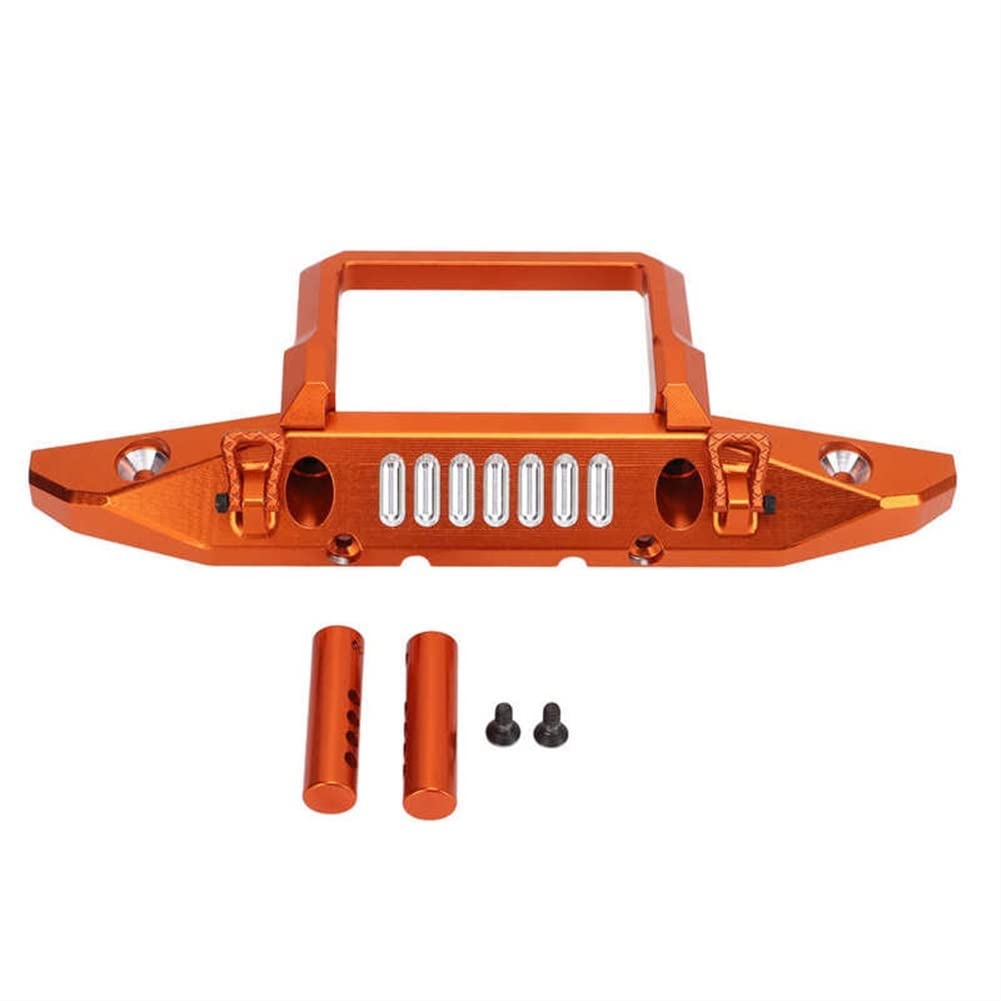 LYunce Aluminum Alloy RC Car Front Bumper - Heavy Duty Metal Upgrade Part for Axial 1/6 Scale Off-Road Vehicles (Orange) | Perfect for Crawler Racing & Rock Climbing Adventures
