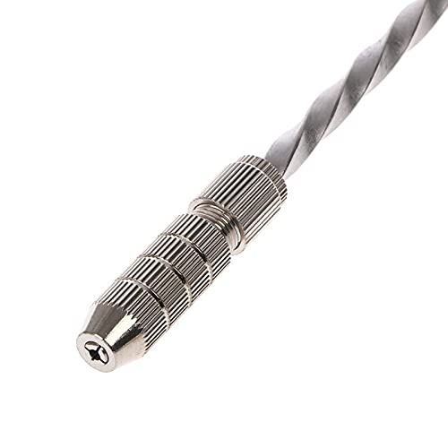 Blue Semi-Automatic Spiral Mini Micro Hand Drill Chuck with 10-Piece Twist Drill Bit Set (0.8-3mm) – Precision Tool for Jewelry Making, Watch Repair & DIY Crafts