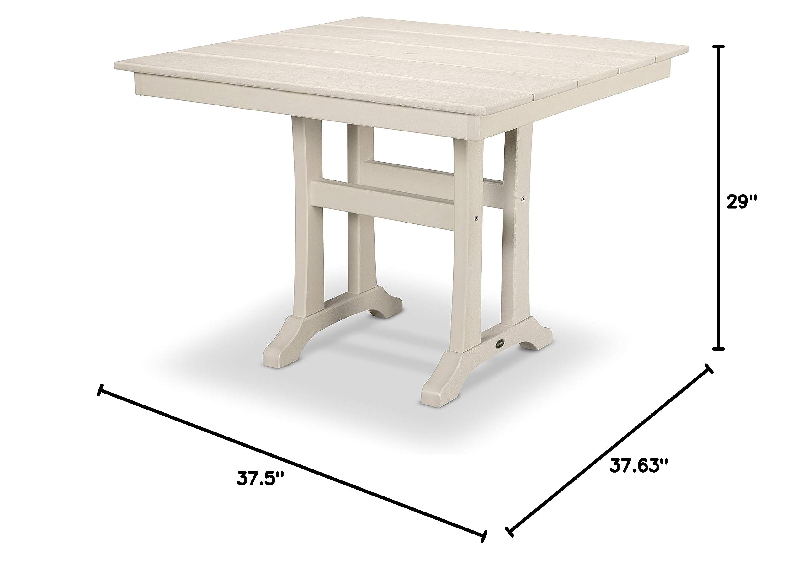 POLYWOOD® Sand Outdoor Dining Table - Weather-Resistant, Durable, Perfect for Patio, Garden, and Poolside Dining