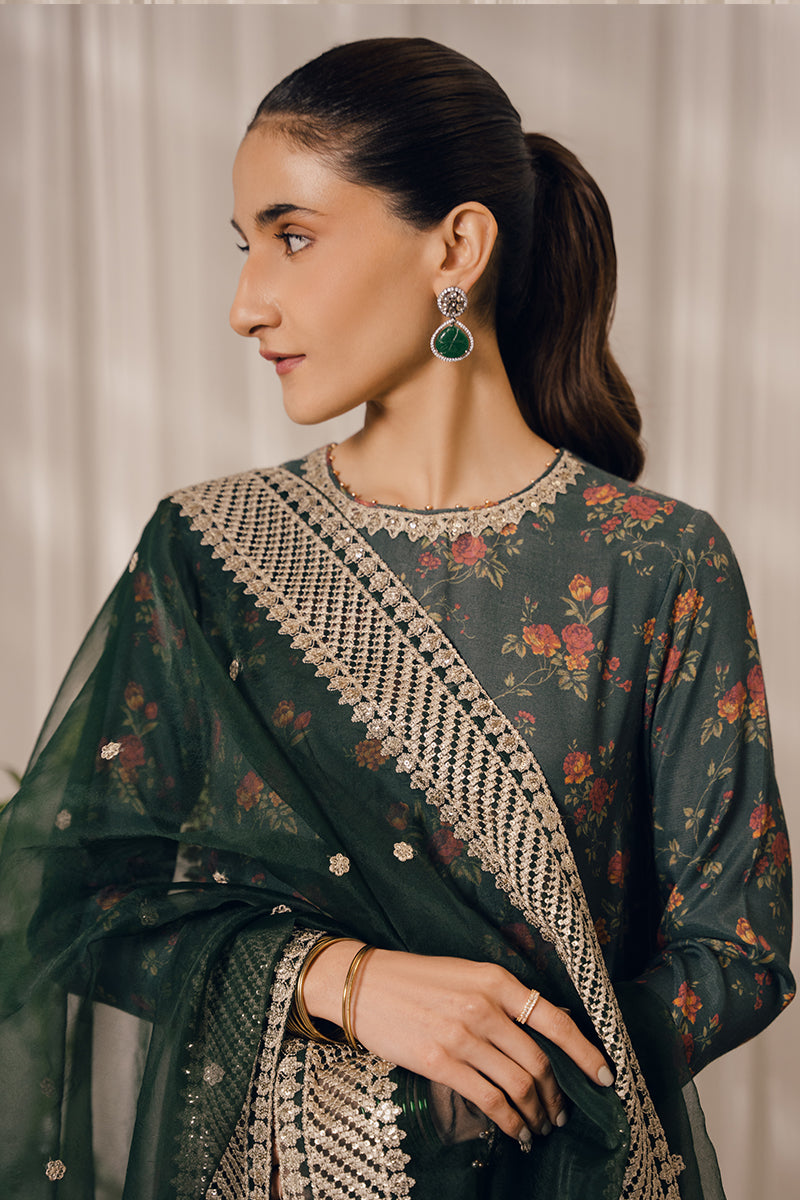 EMERALD AISLE 3-Piece Indian Ethnic Set (Kurta Shirt, Dupatta Scarf & Palazzo Pants) for Women - Traditional Pakistani Salwar Kameez Outfit for Festivals, Weddings & Special Occasions