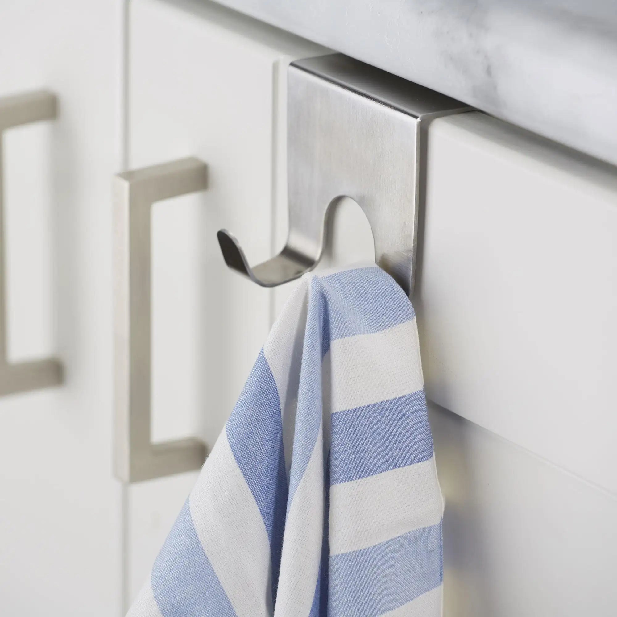 Over The Cabinet Hooks - 2 Pack Space Saving Organizer for Kitchen, Bathroom & Pantry - Perfect for Hanging Towels, Utensils & More