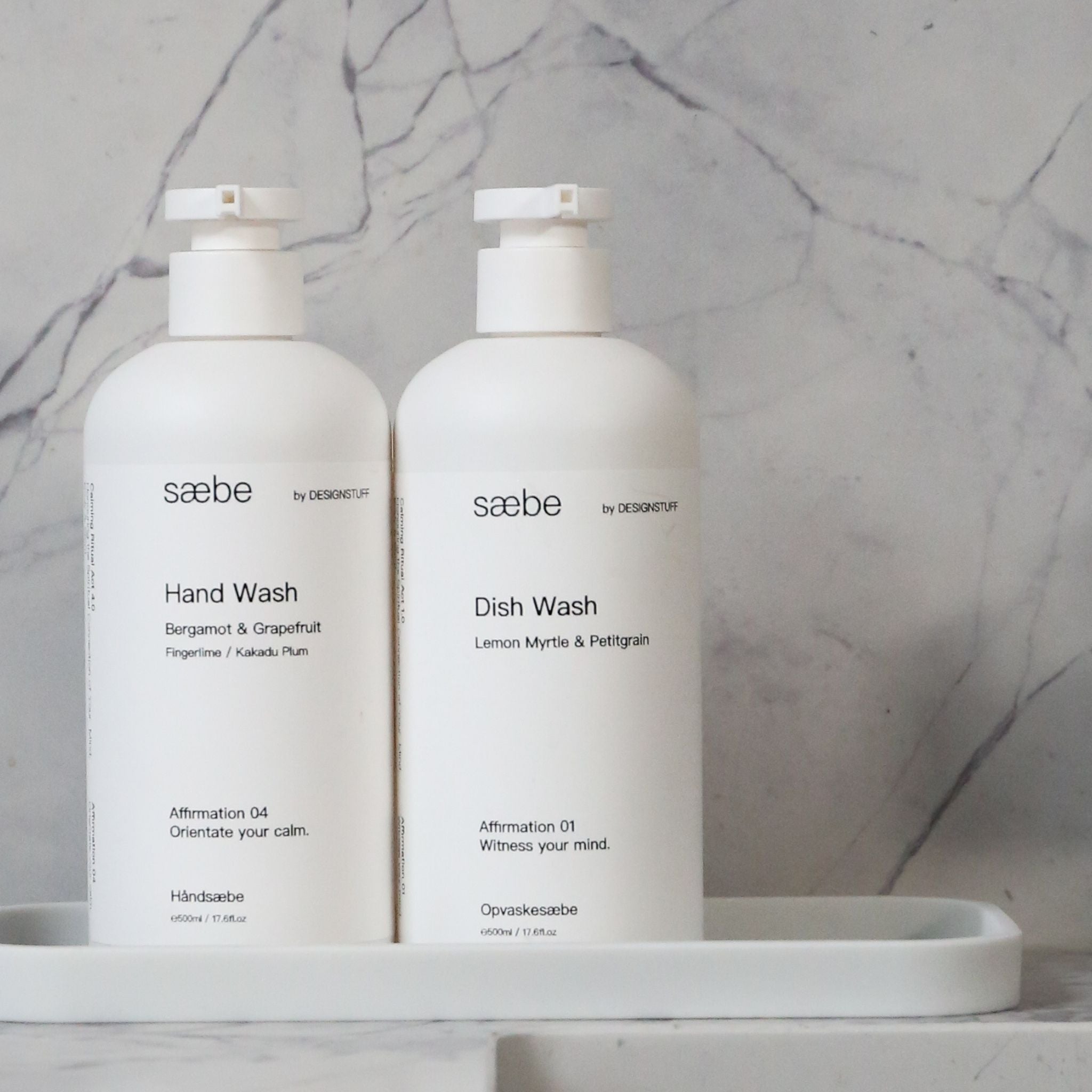 DESIGNSTUFF Saebe Dish Wash Liquid - Lemon Myrtle & Petitgrain Scent, 500ml | Natural Dish Soap for Hand Washing | Gentle on Skin, Cuts Grease Fast | Perfect for Kitchen, Camping & Travel