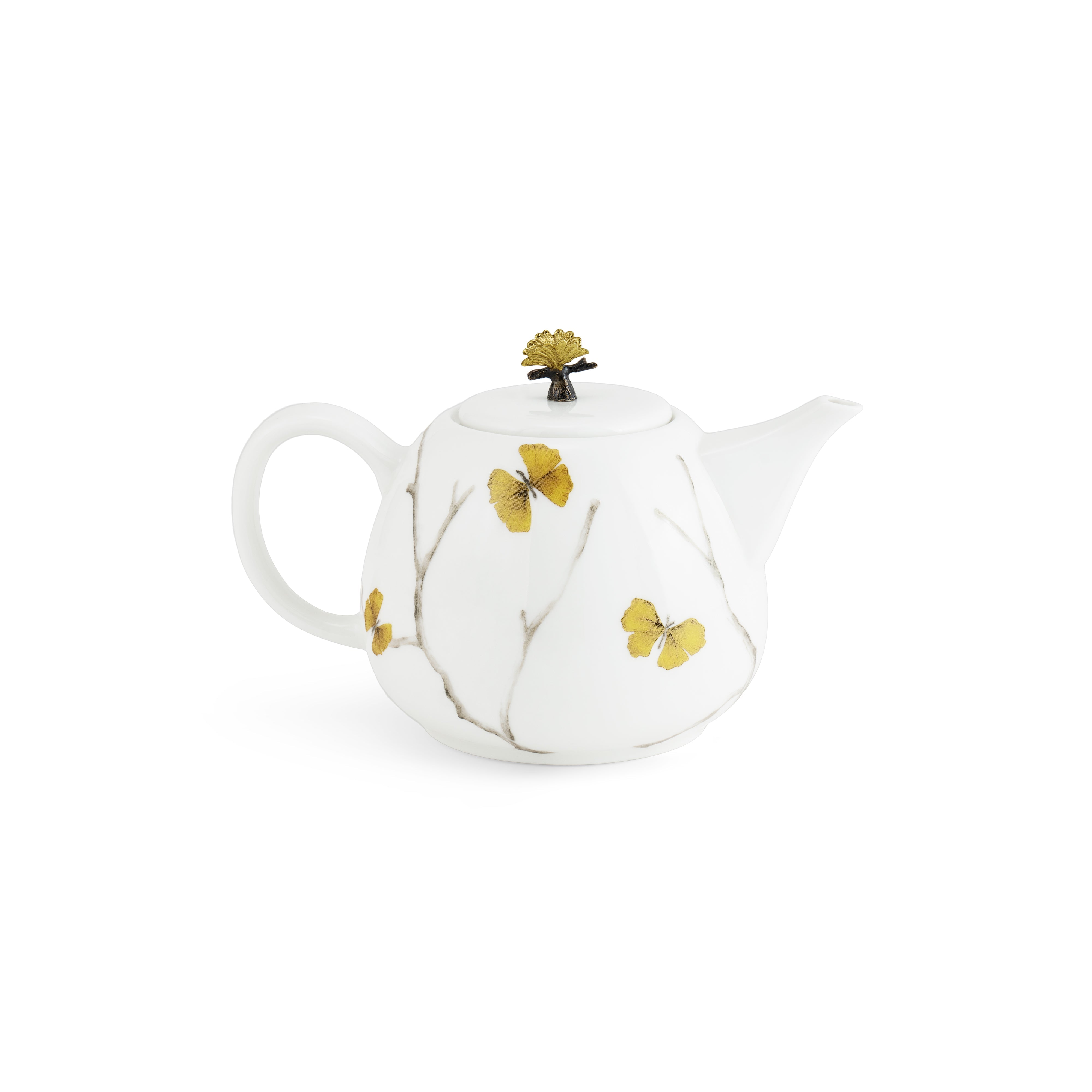 Elegant Butterfly Ginkgo Porcelain Tea Set - 16-Piece Handcrafted Floral Tea Service for Afternoon Tea, Gift & Home Decor - Perfect for Tea Parties, Bridal Showers & Chinese Tea Ceremonies