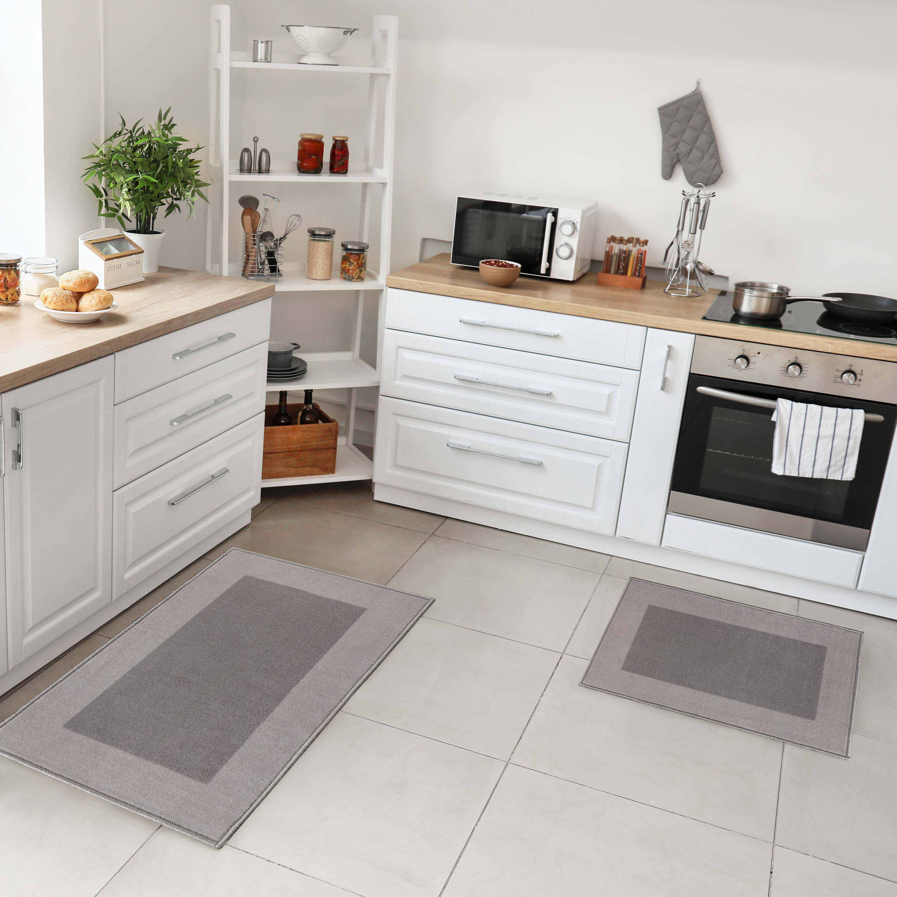 Premium Non-Slip Kitchen Rug Set - Washable Anti-Fatigue Mats for Cooking & Dishwashing - Modern Reno Design for Home, Office & Restaurant Use