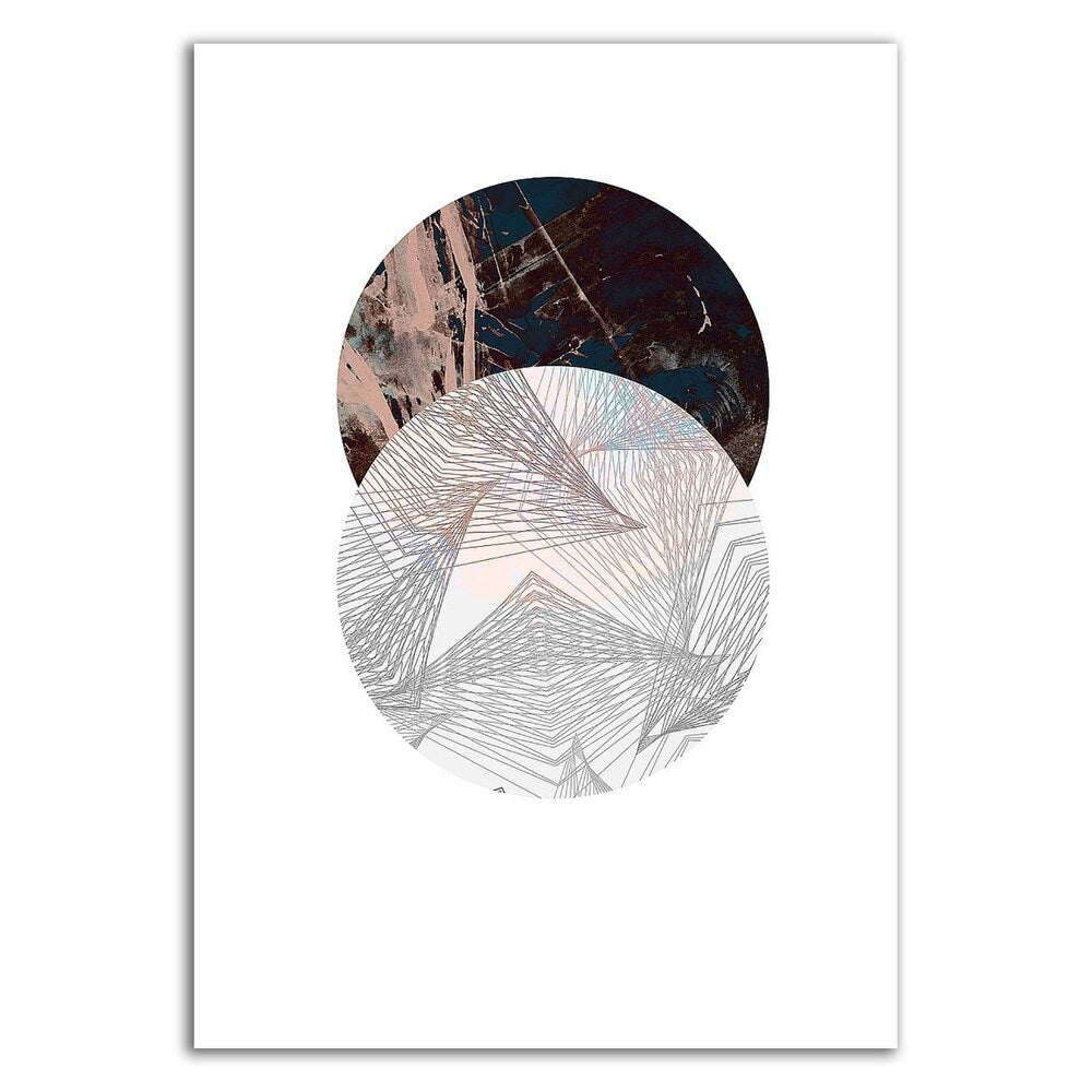 Abstract Circle Wall Art by GeoMania - Modern Canvas Print with Floating Frame, Ready to Hang - Perfect for Living Room, Bedroom & Office Decor