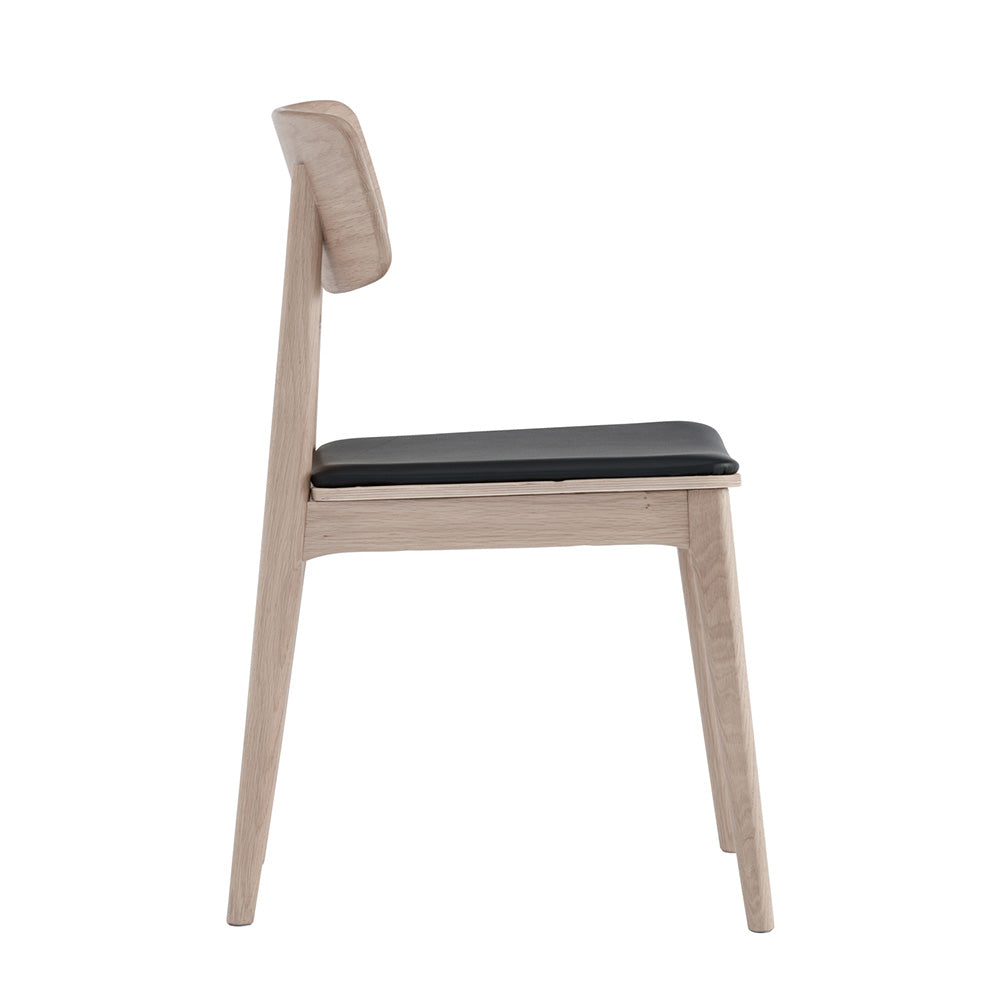 TACY Modern Dining Chair - Natural & Black Wooden Seat - Comfortable Kitchen & Dining Room Furniture for Home & Restaurant Use