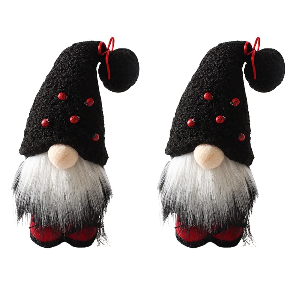 BESTOYARD 2-Piece Ladybug Gnome Plush Doll Set - Cute Plushie Gifts for Kids, Home Decor, and Beach Toys | Perfect for Playtime, Nursery Decor, and Holiday Gifts