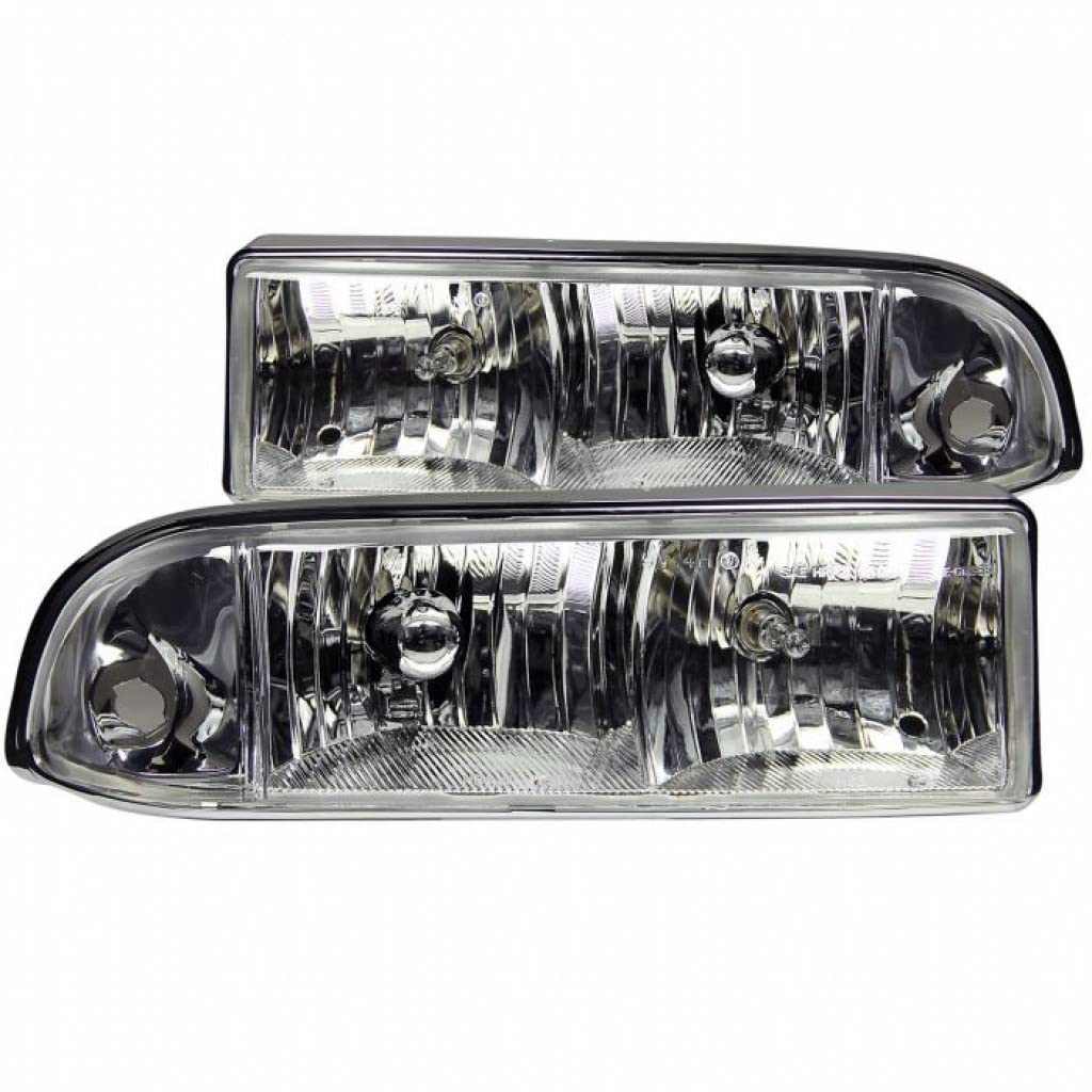 ANZO Crystal Clear Headlights for 1998-2004 Chevy S10 & Blazer - Chrome Housing - 111014 - Upgrade Your Truck's Style & Night Visibility