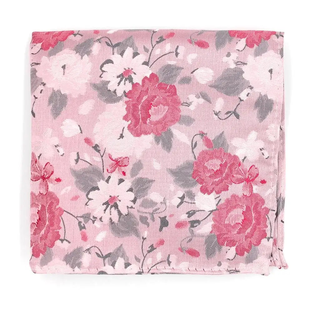 LA Smith Large Floral Polyester Tie and Hank Set - Elegant Accessories for Weddings, Parties & Special Occasions