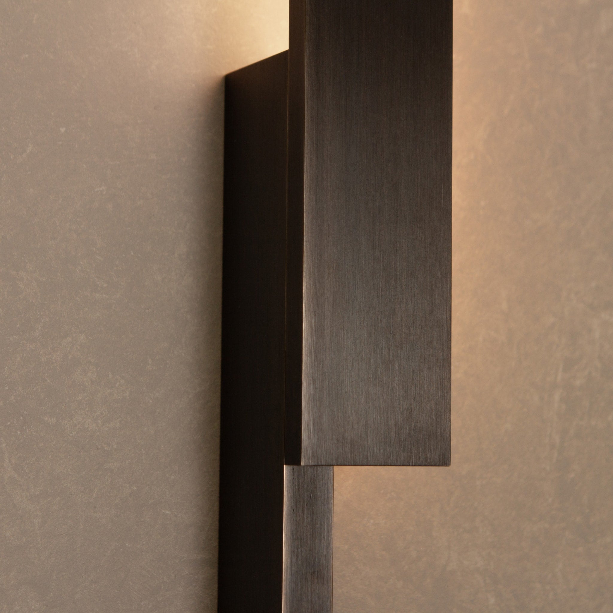 BEN TOVIM DESIGN Bloc Wall Sconce - Right Mount Blackened Patina Finish | Modern Wall Lighting for Living Room, Bedroom & Hallway