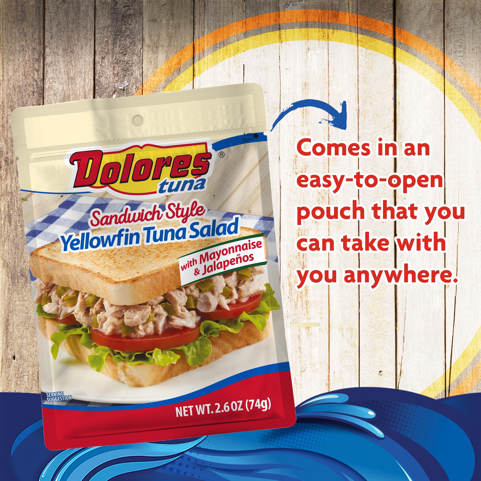 Premium Dolores Chunk Light Yellowfin Tuna with Mayonnaise & Jalapeno Peppers, 2.6 oz (Pack of 24) - Perfect for Sandwiches, Salads & Quick Snacks