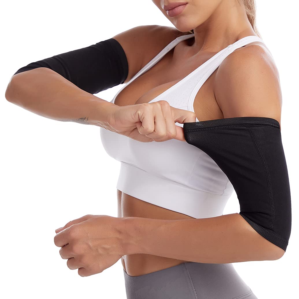 Bakerdani Arm Trimmers for Men & Women - Compression Sauna Sweat Arm Bands with Heat-Trapping Technology - Arm Sleeve Wraps for Workout, Weight Loss & Detox - Perfect for Gym, Yoga & Sauna Sessions