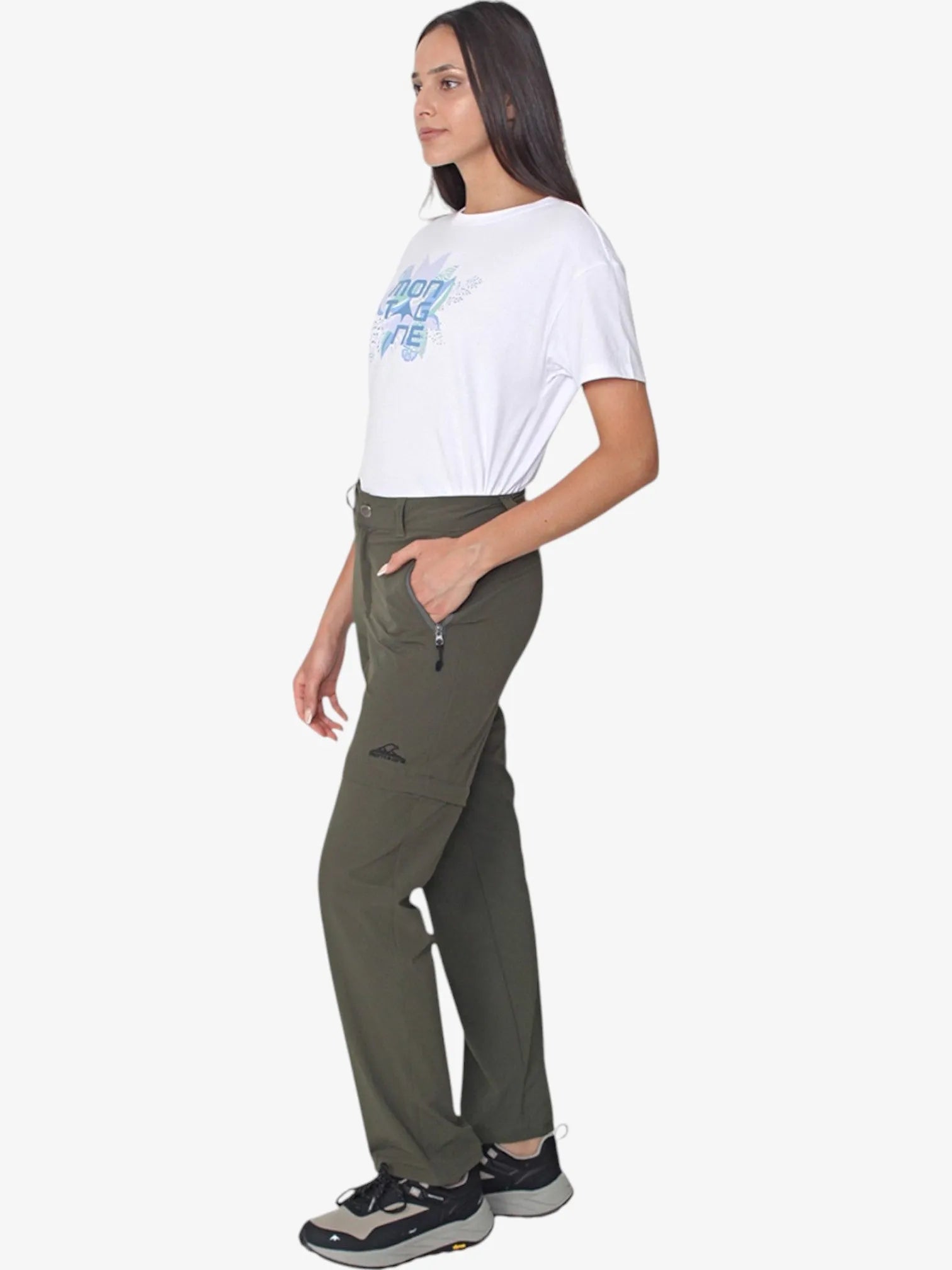 Women's Convertible Hiking Pants Jamaica Trekking Military Green - Lightweight Quick-Dry for Outdoor Adventures, Camping & Travel