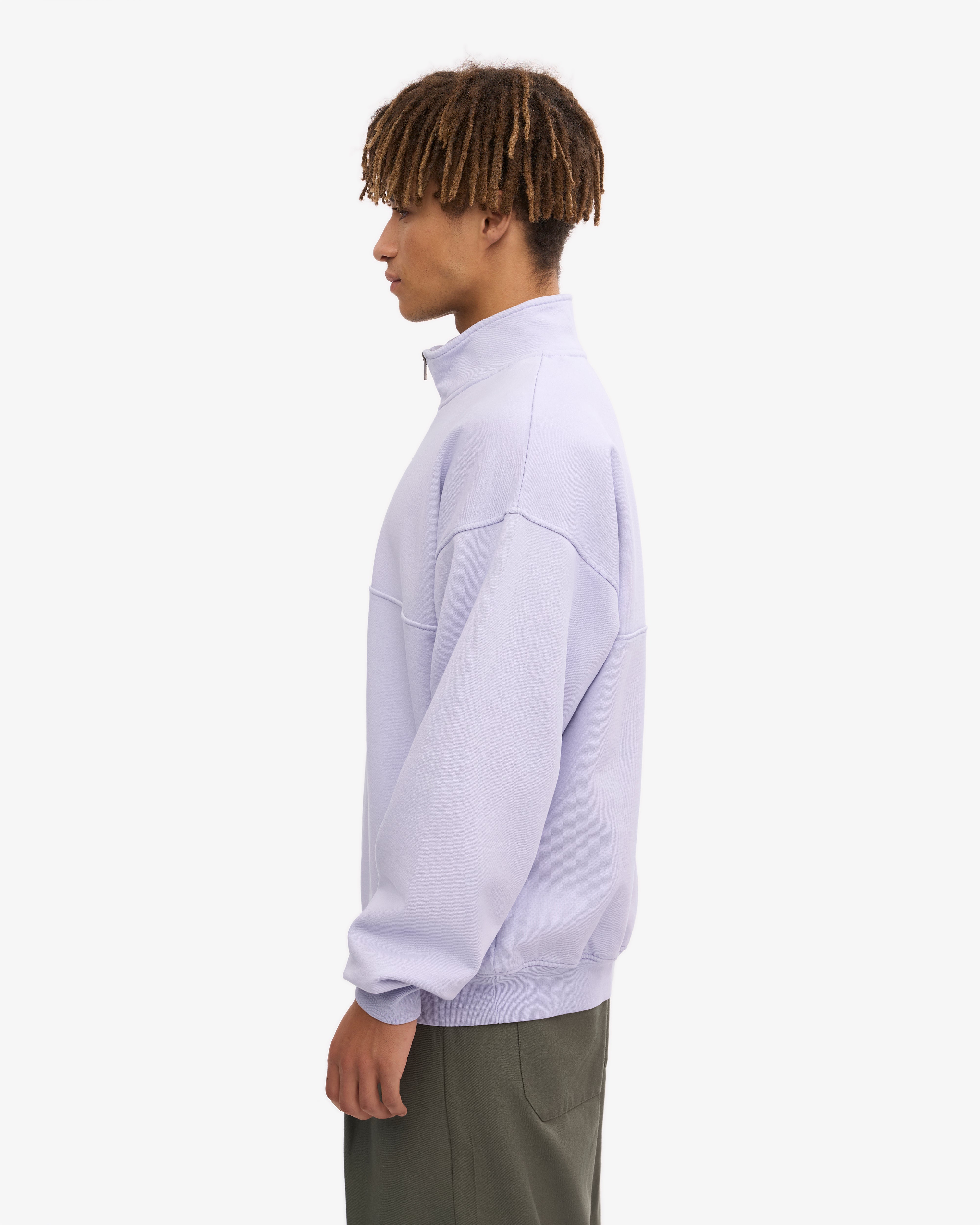 Organic Quarter Zip Sweatshirt for Women - Soft Lavender Pullover with Kangaroo Pocket | Cozy Casual Wear for Fall & Winter, Perfect for Outdoor Activities and Lounge