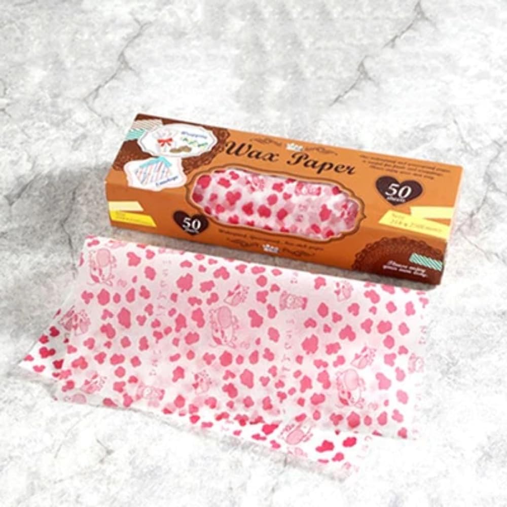 50Pcs Food Grade Wax Paper Sheets - Greaseproof & Non-Stick Baking Parchment for Bread, Sandwich, Burger, Fries Wrapping | Perfect for Baking, Cooking, Food Storage & Picnic Packing
