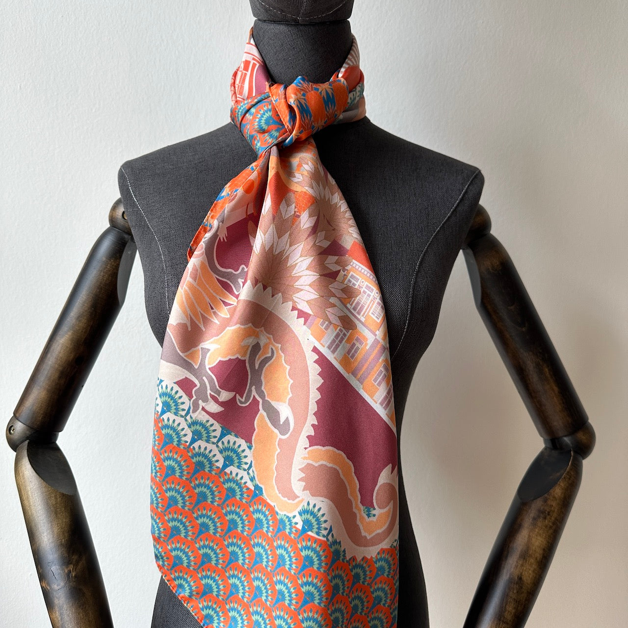 Luxury Silk Scarf for Women - Keong Saik Road Inspired Fashion Accessory - Perfect for Travel, Office & Special Occasions