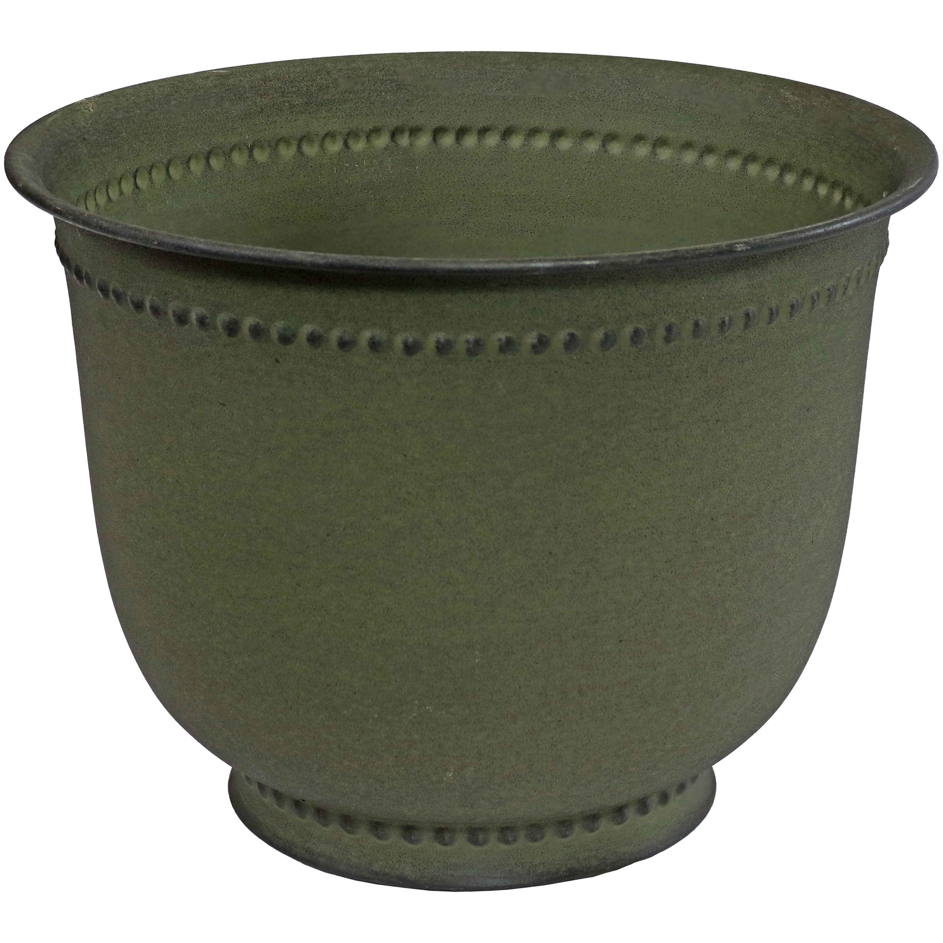 Sunnydaze Michael Metal Outdoor Plant Pots - 14.5 Inch Rust-Resistant Garden Planter for Patio, Balcony & Backyard Decor