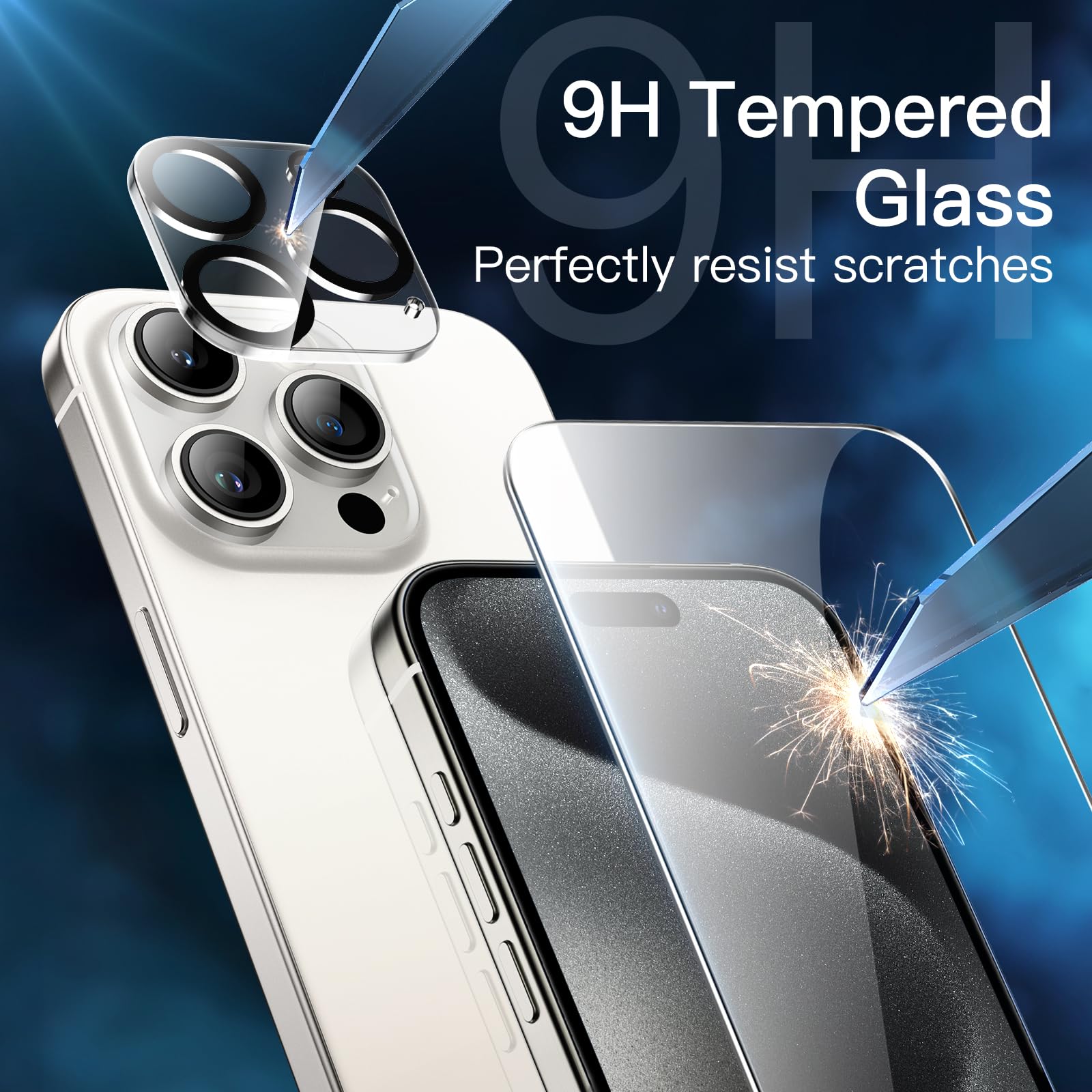 JETech 5 in 1 Matte Shockproof Case for iPhone 15 Pro Max 6.7-Inch with 2-Pack Tempered Glass Screen Protector & Camera Lens Protector - Translucent Back Protective Phone Cover (Maroon) | Perfect for Everyday Use, Travel & Outdoor Activities