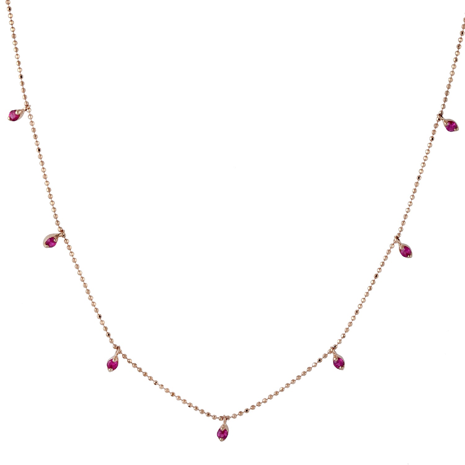 18K Rose Gold Ruby July Birthstone Princess Necklace for Women - Elegant Gift for Anniversary, Birthday & Special Occasions