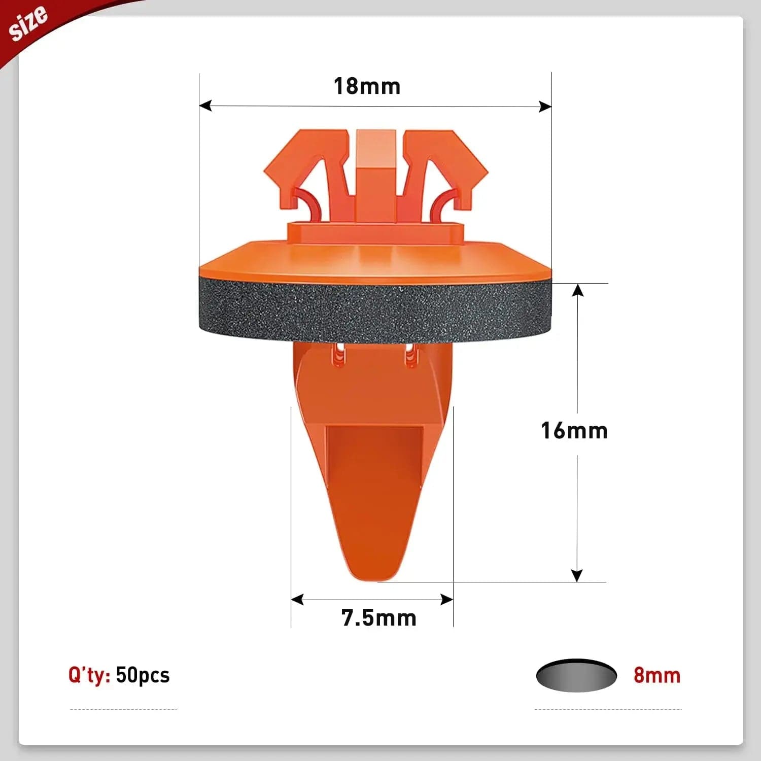 100 Pcs 7.5mm & 8mm Rocker Moulding Clips & Wheel Flare Moulding Clips with Sealer - Compatible with Toyota 75495, 35010, 75397 - Perfect for Car Body Panel Repair and Trim Replacement
