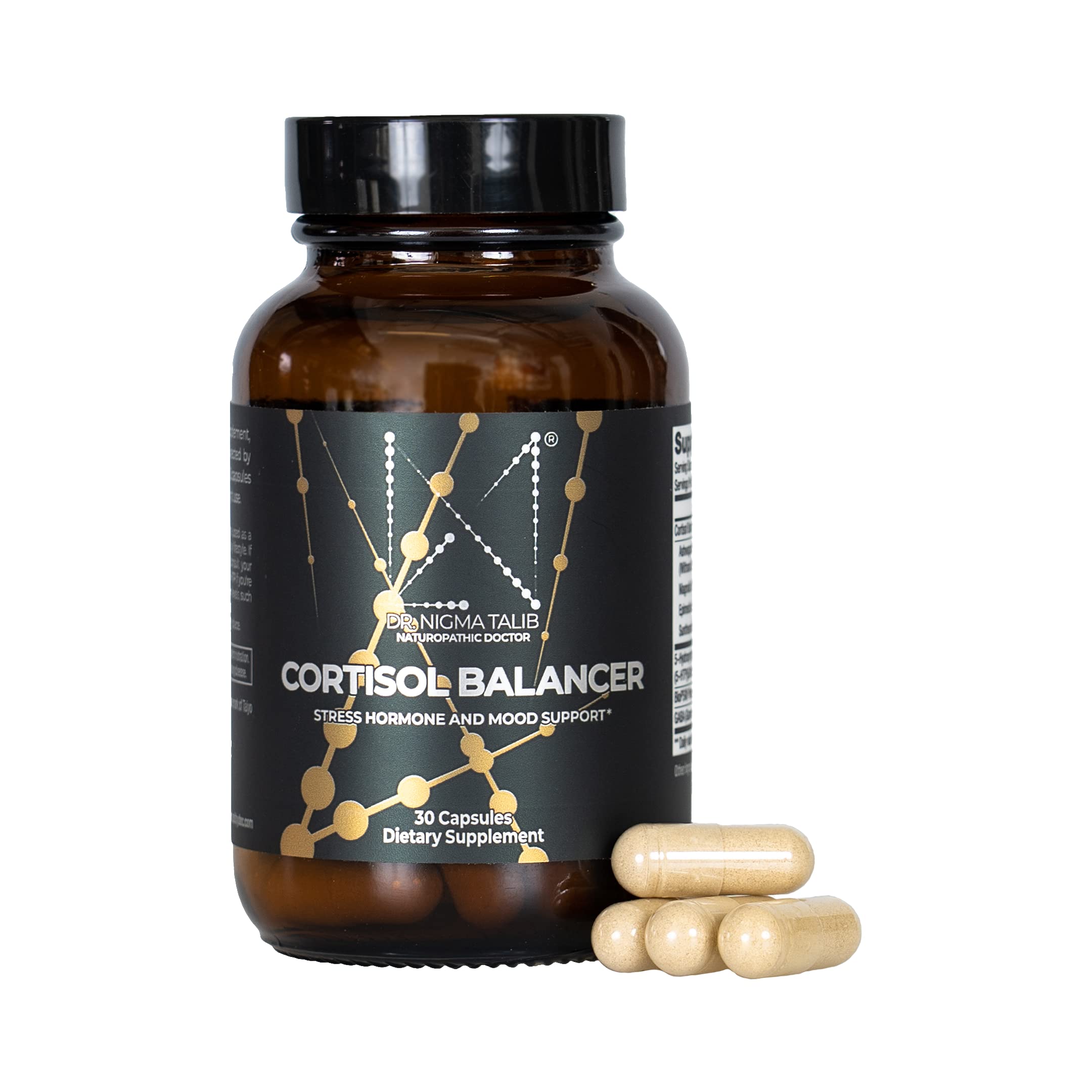 Dr. Nigma Cortisol Balancer Supplement - Stress Relief, Better Sleep & Mood Support with Adaptogens & Ashwagandha | Gluten Free Vegan Capsules (30 Count) | Supports Relaxation, Work-Life Balance & Daily Stress Management